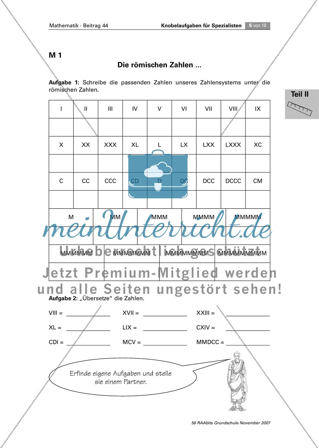 Von Römern und Babyloniern – Kennenlernen römischer Zahlen und der babylonischen Keilschrift Preview 1
