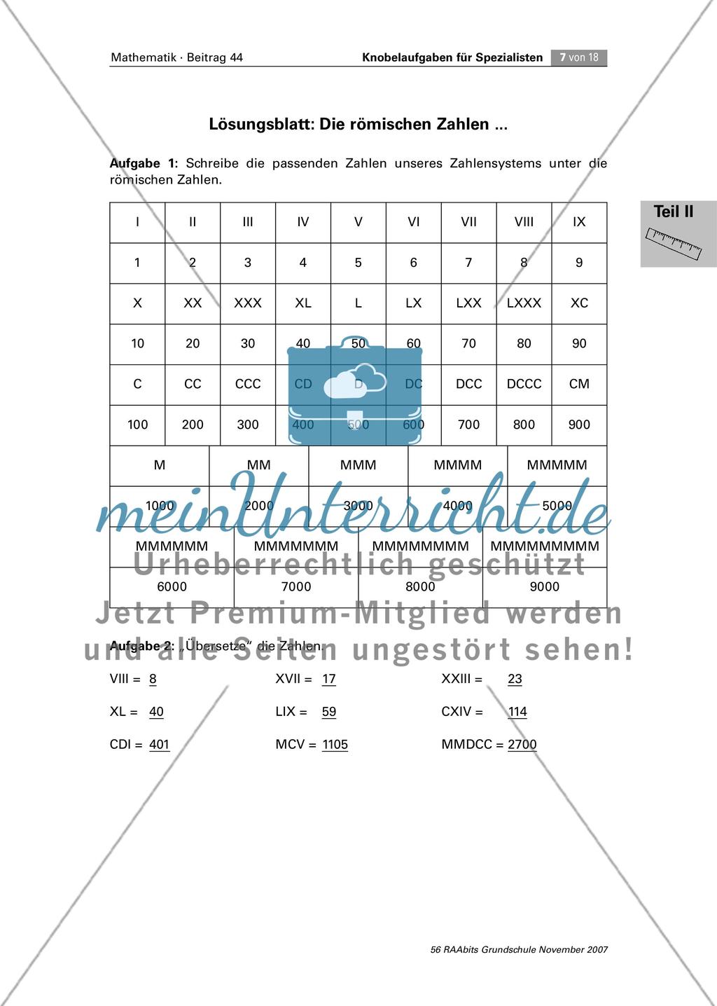 Von Römern und Babyloniern – Kennenlernen römischer Zahlen und der babylonischen Keilschrift Preview 3