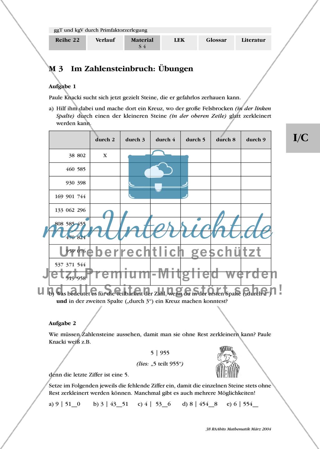 Teilbarkeitsregeln und Primzahlen Preview 3