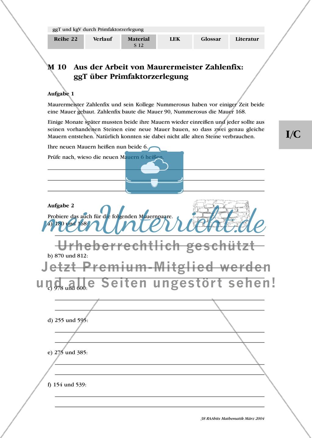 ggT und kgV über Primfaktorzerlegung Preview 3