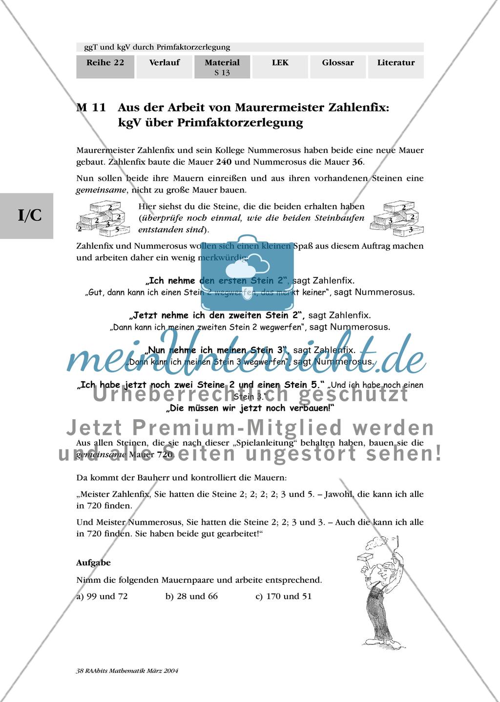 ggT und kgV über Primfaktorzerlegung Preview 4