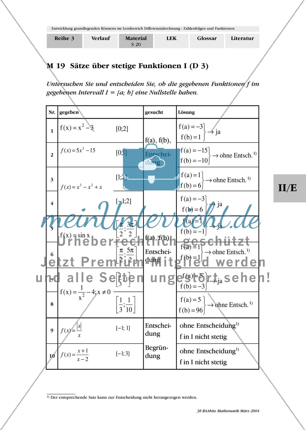 Entwicklung grundlegenden Könnens im Lernbereich Grenzwerte und Stetigkeit von Funktionen Preview 5