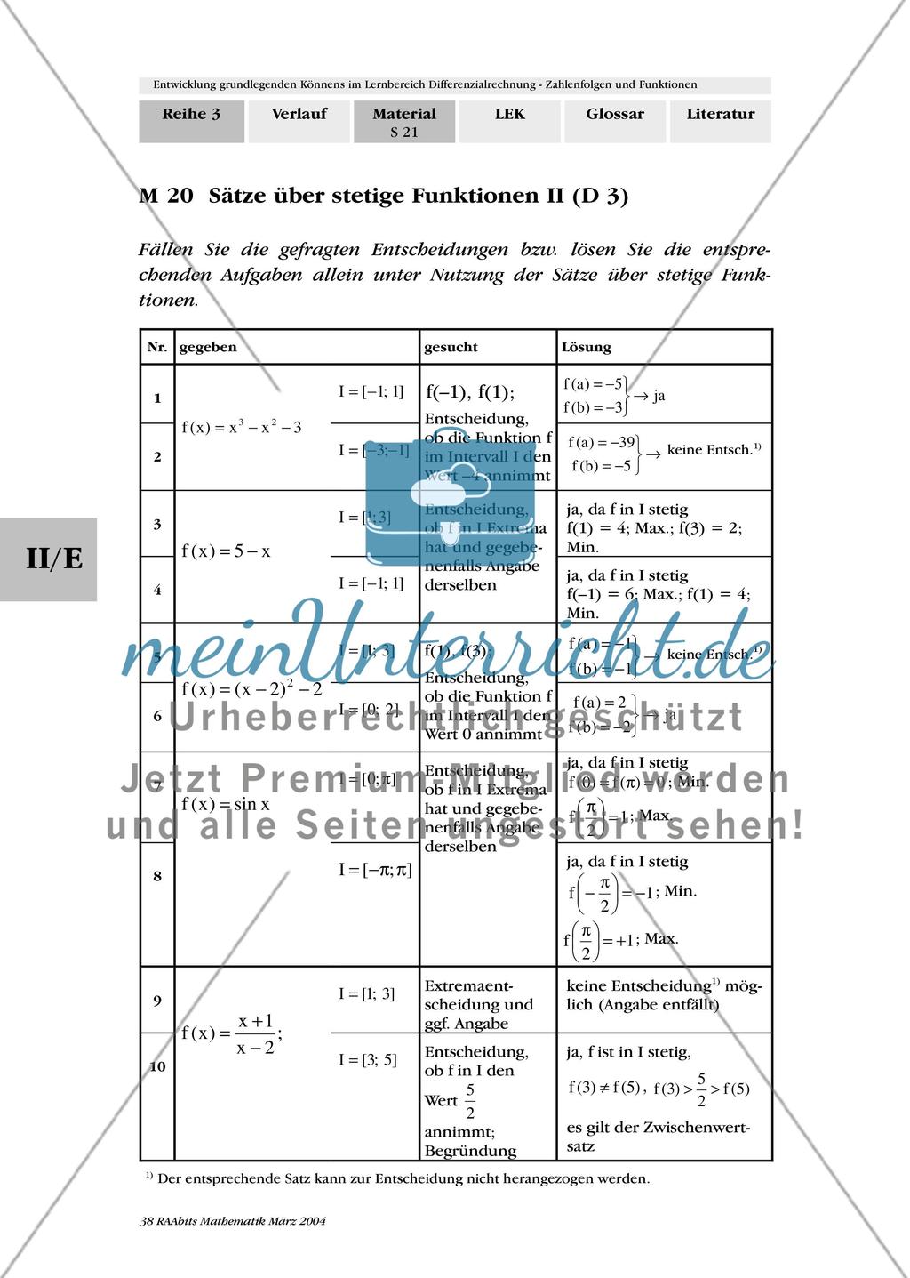 Entwicklung grundlegenden Könnens im Lernbereich Grenzwerte und Stetigkeit von Funktionen Preview 6