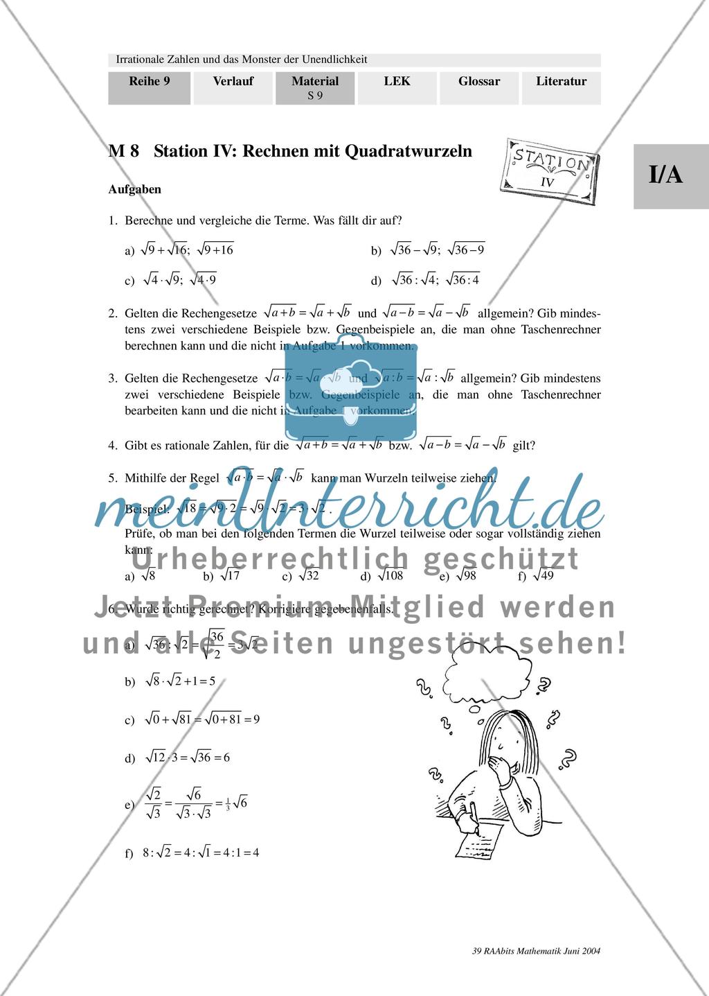 Heron-Verfahren / Beweis von Euklid / Irrationalen Zahlen auf dem Zahlenstrahl / Rechnen mit Quadratwurzeln Preview 4