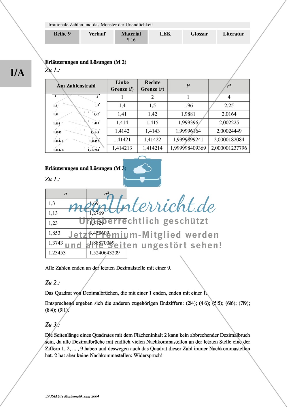 Einführung der Wurzelrechnung: Wurzel von 2, Heronverfahren, Rechnen mit Quadratwurzeln. Mit Aufgaben und Erläuterungen. Preview 7