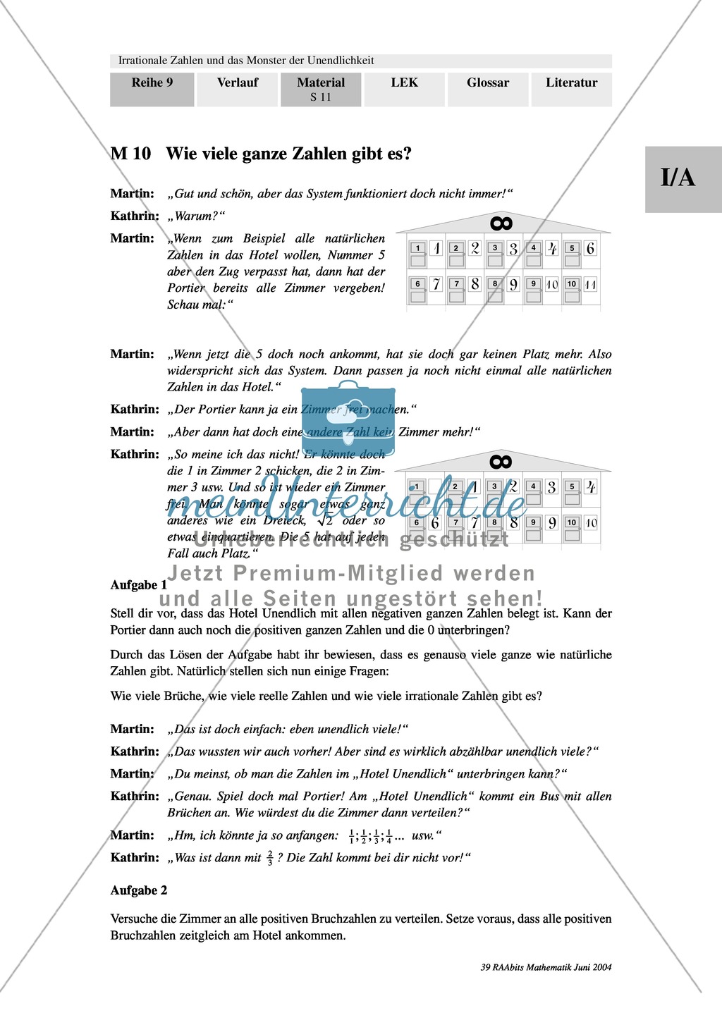Unterrichtseinheit zum Einführen der irrationalen Zahlen und der Wurzeln. Mit Infomaterial, Aufgaben mit Lösungen und Erläuterungen und abschließendem Test/Lernerfolgskontrolle. Preview 10
