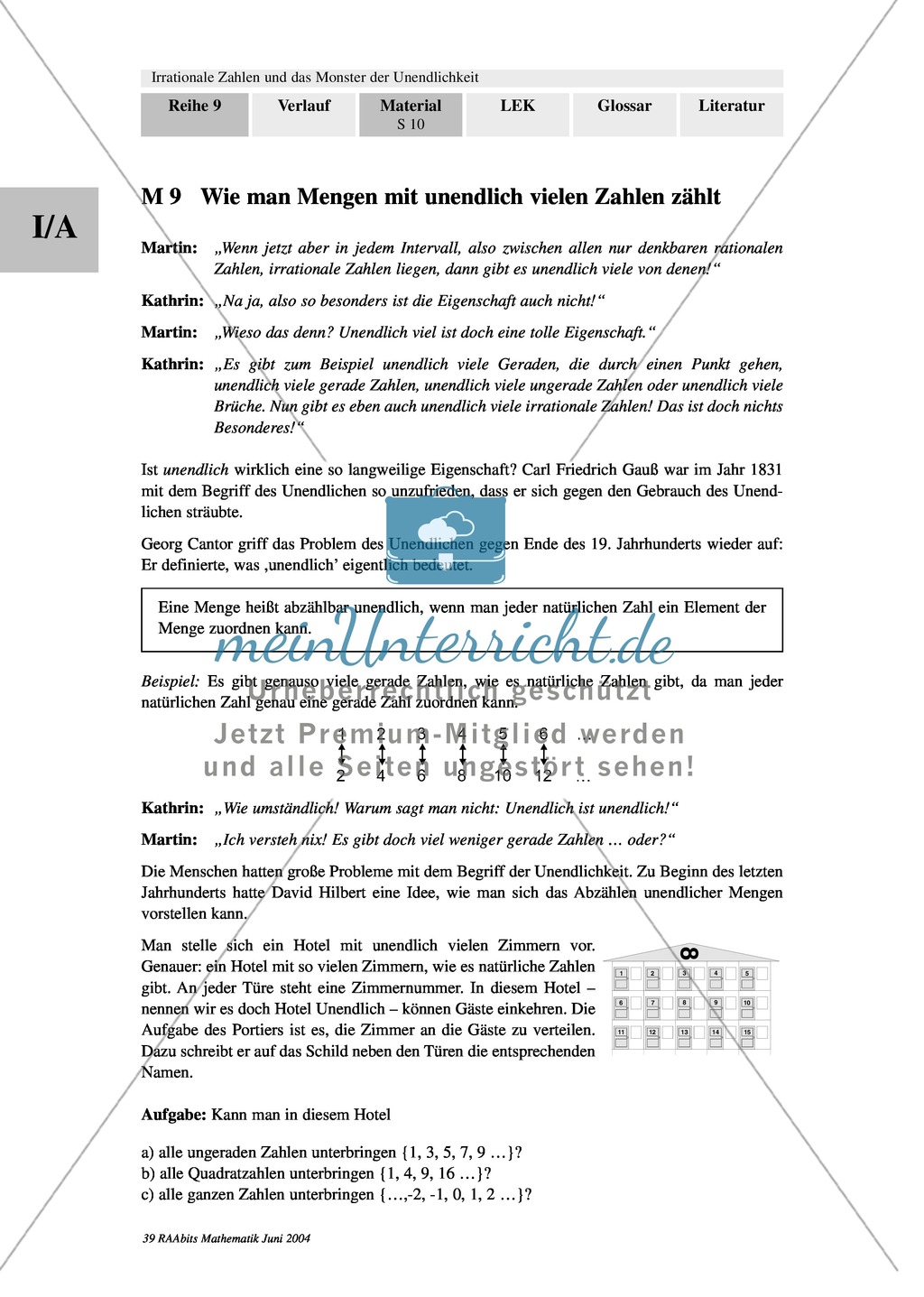 Unterrichtseinheit zum Einführen der irrationalen Zahlen und der Wurzeln. Mit Infomaterial, Aufgaben mit Lösungen und Erläuterungen und abschließendem Test/Lernerfolgskontrolle. Preview 9