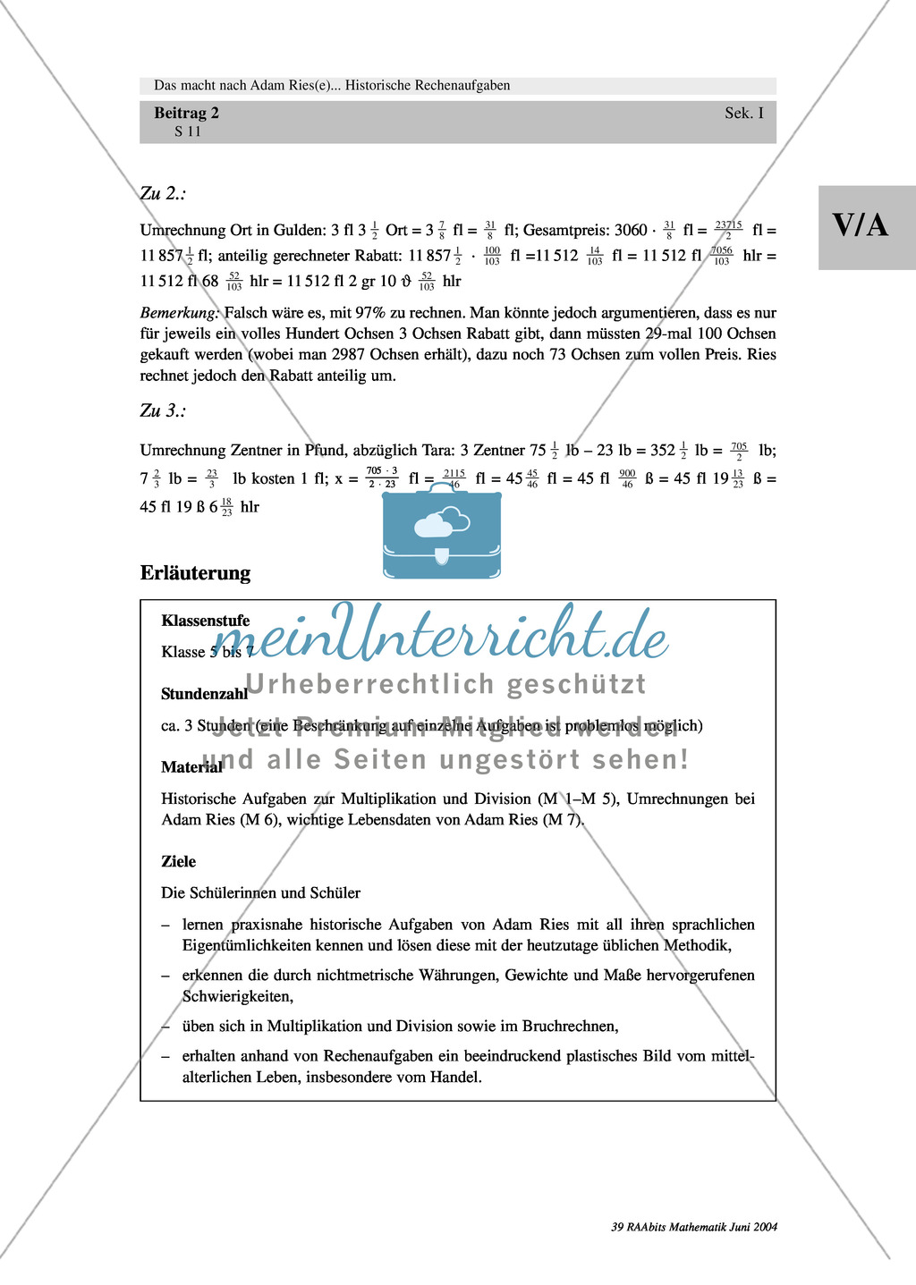 Adam Ries: Multiplikations- und Divisionsaufgaben auf historische Art lösen Preview 9