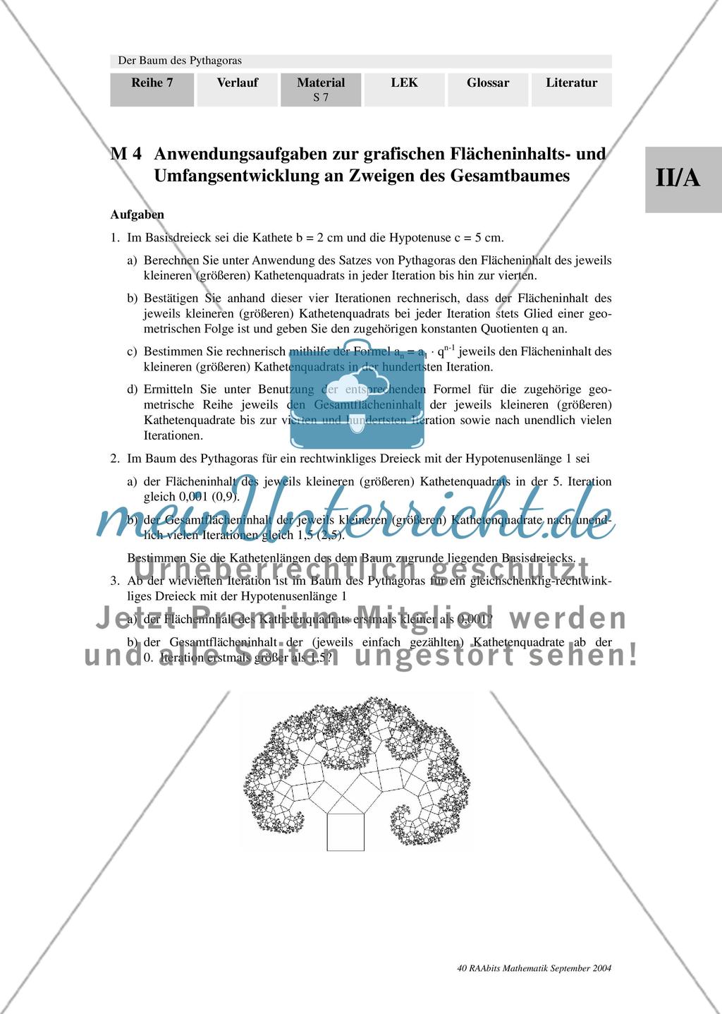 Anwendungsaufgaben zur grafischen Flächeninhalts- und Umfangsentwicklung an Zweigen des Gesamtbaumes Preview 1