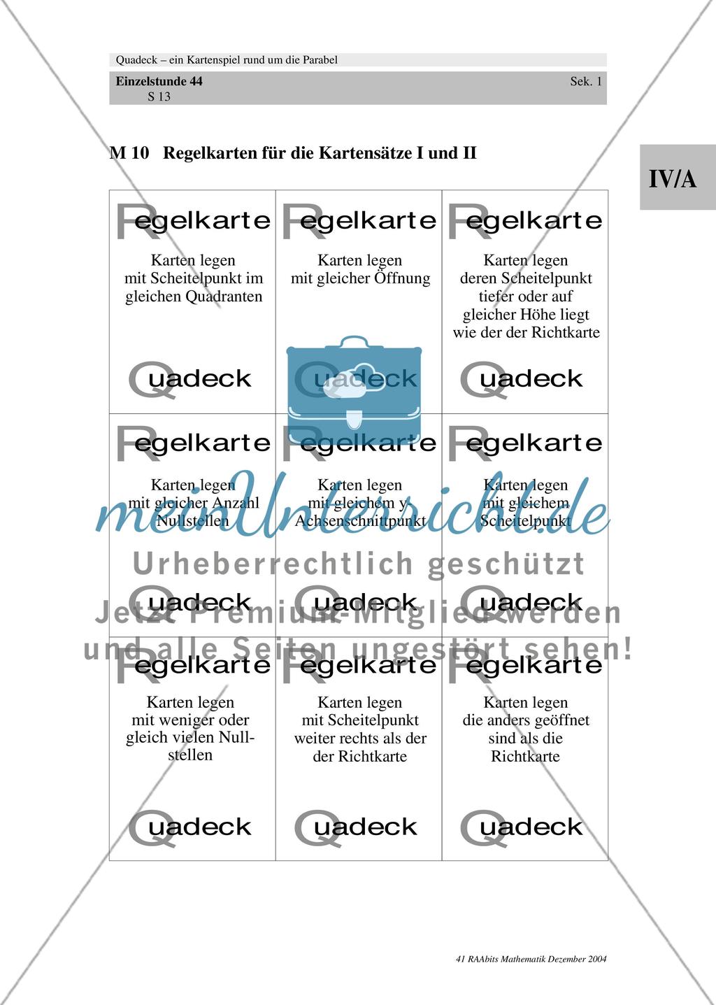 Quadeck – ein Kartenspiel rund um die Parabel Preview 13