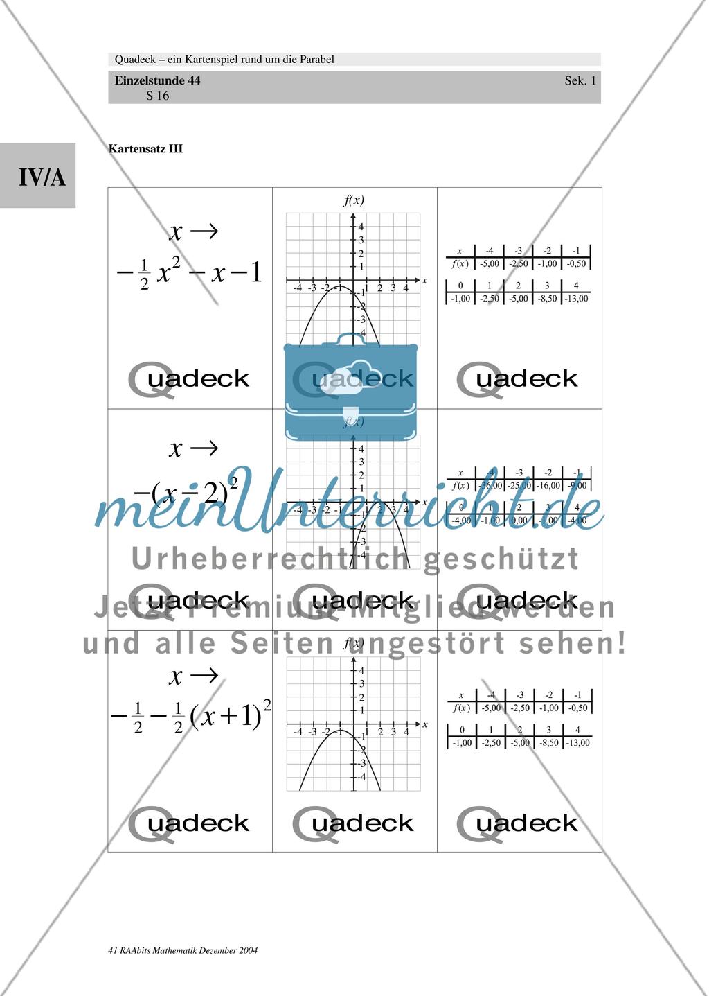 Quadeck – ein Kartenspiel rund um die Parabel Preview 16