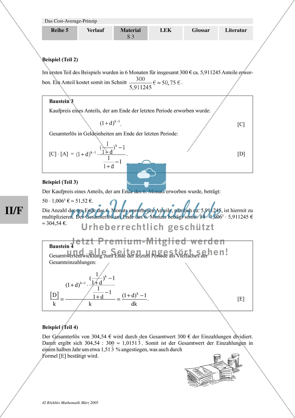 Cost-Average-Prinzip: Analyse eines Einzahlungsplans mit Rentenformel Preview 2
