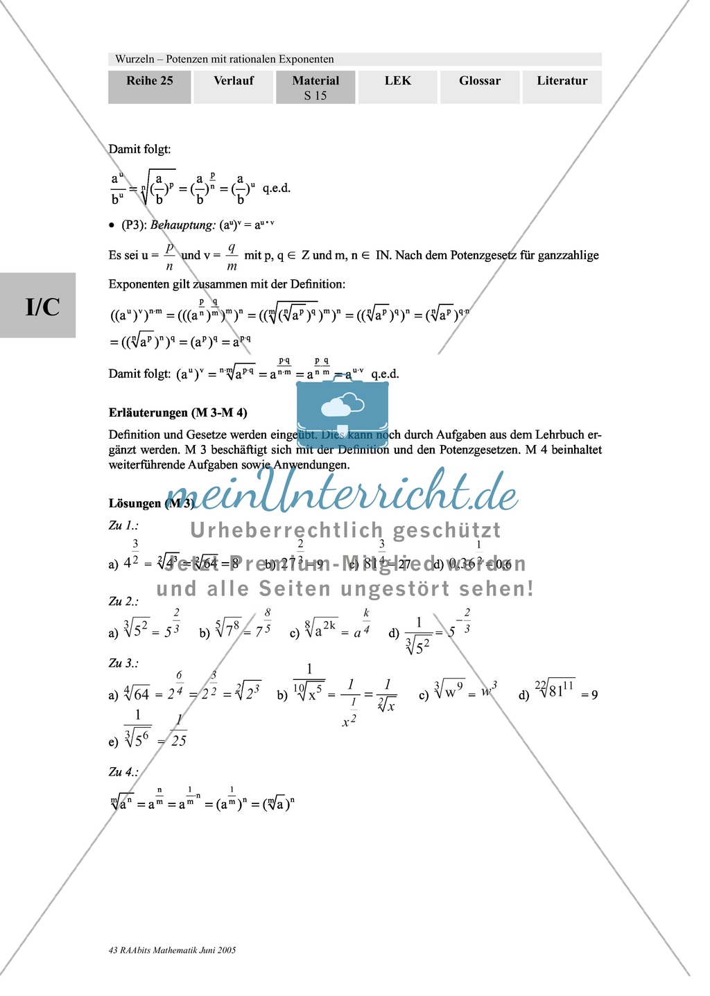 Wurzeln und Potenzen: Anwendungsorientierte Aufgaben zu Wachstum und Zerfall Preview 3