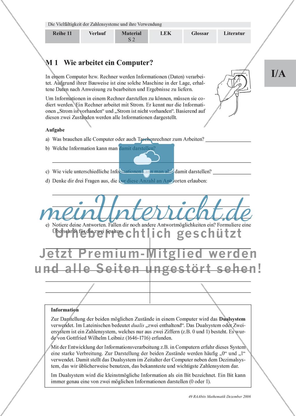 Einführung in verschiedene Zahlensysteme Preview 1