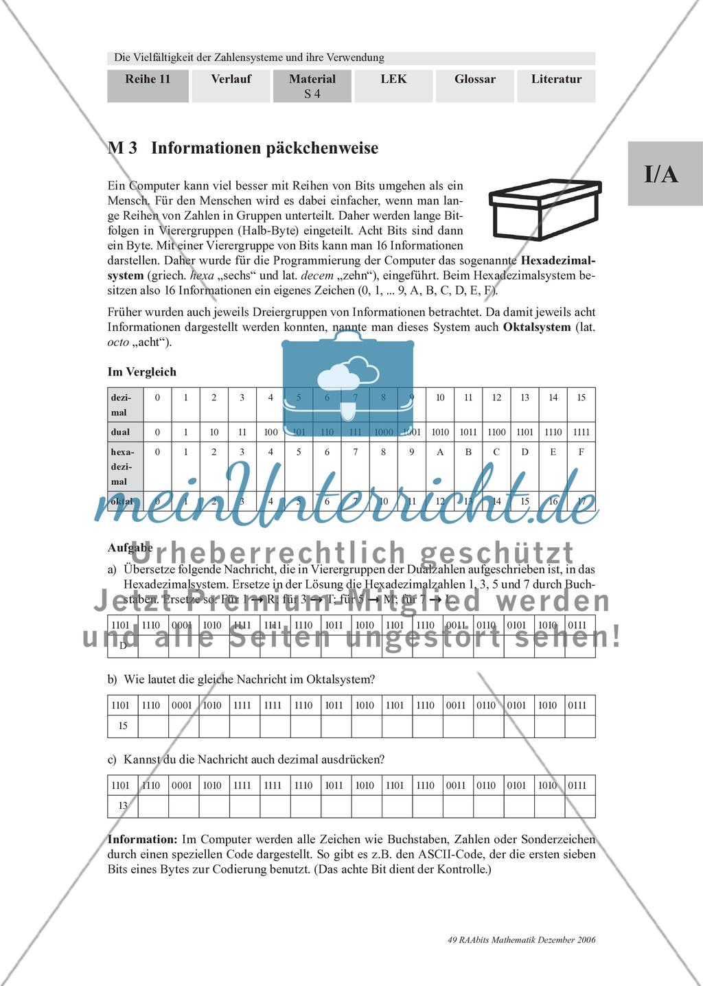 Einführung in verschiedene Zahlensysteme Preview 3