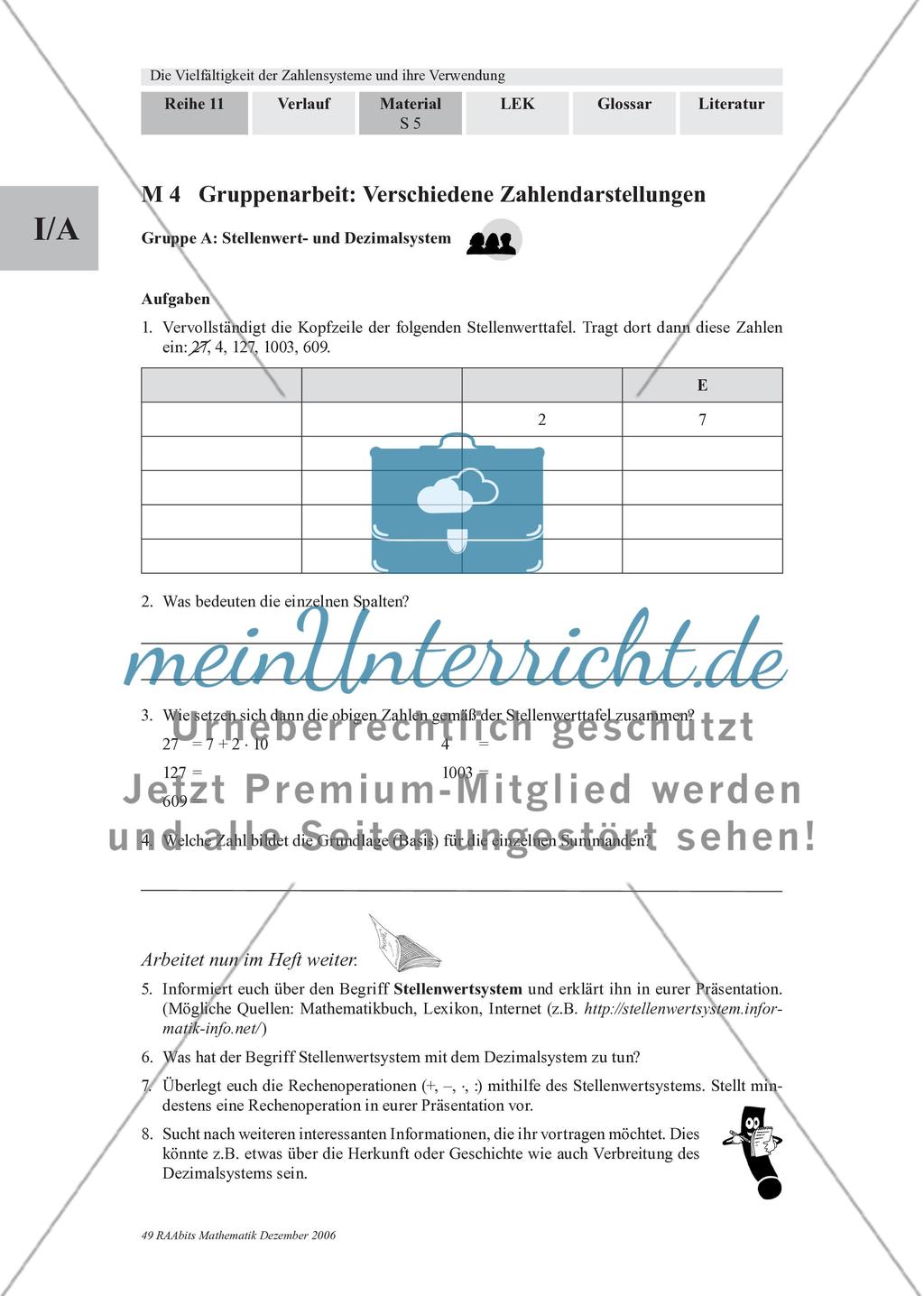 Erarbeitung weiterer Zahlensysteme Preview 1
