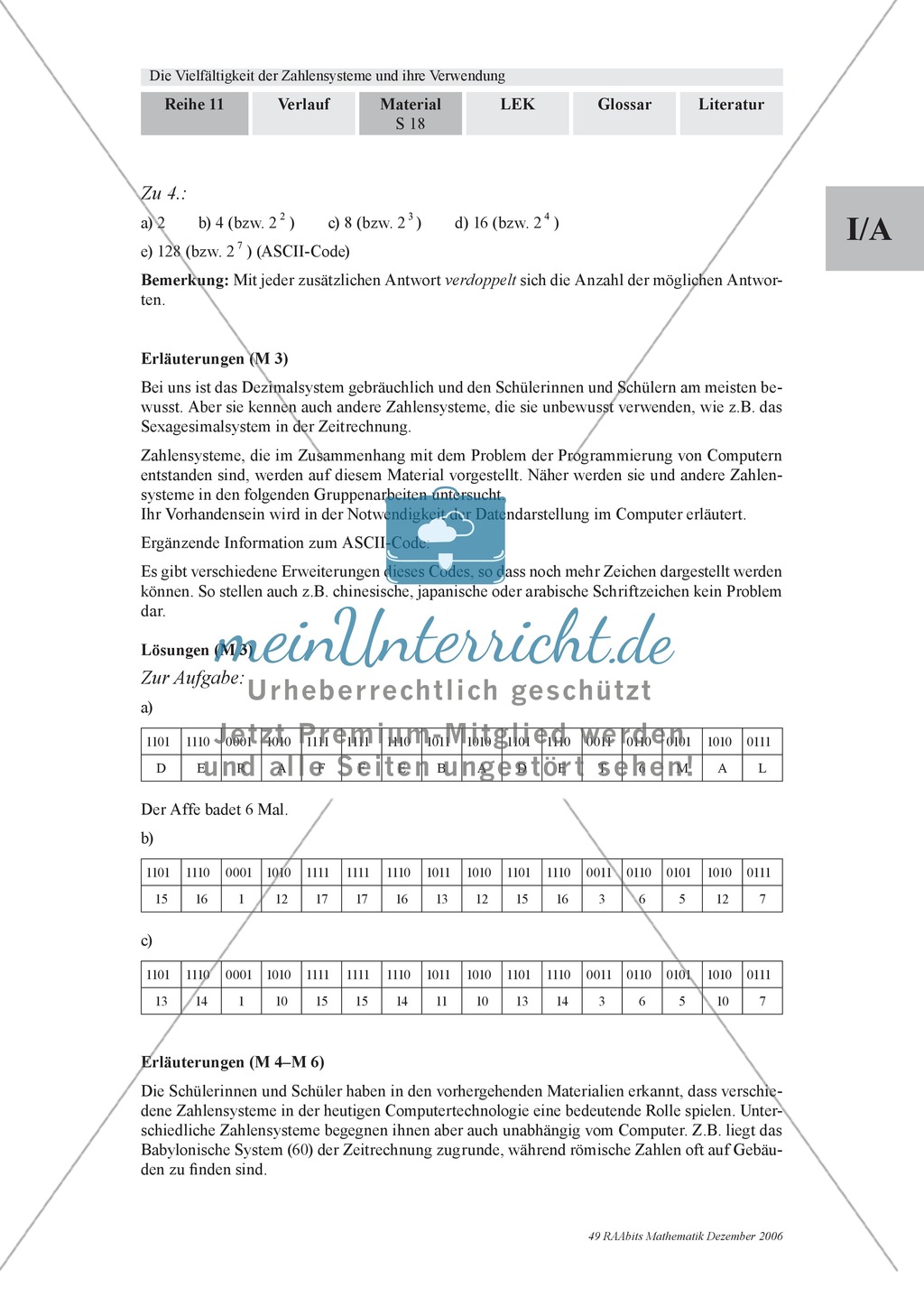 Arithmetik: Gruppenarbeit zu Zahlensystemen: Dual-, Oktal-, Hexadezimalsystem und römische Zahlen. Mit Hilfskarten und Erläuterungen. Preview 13