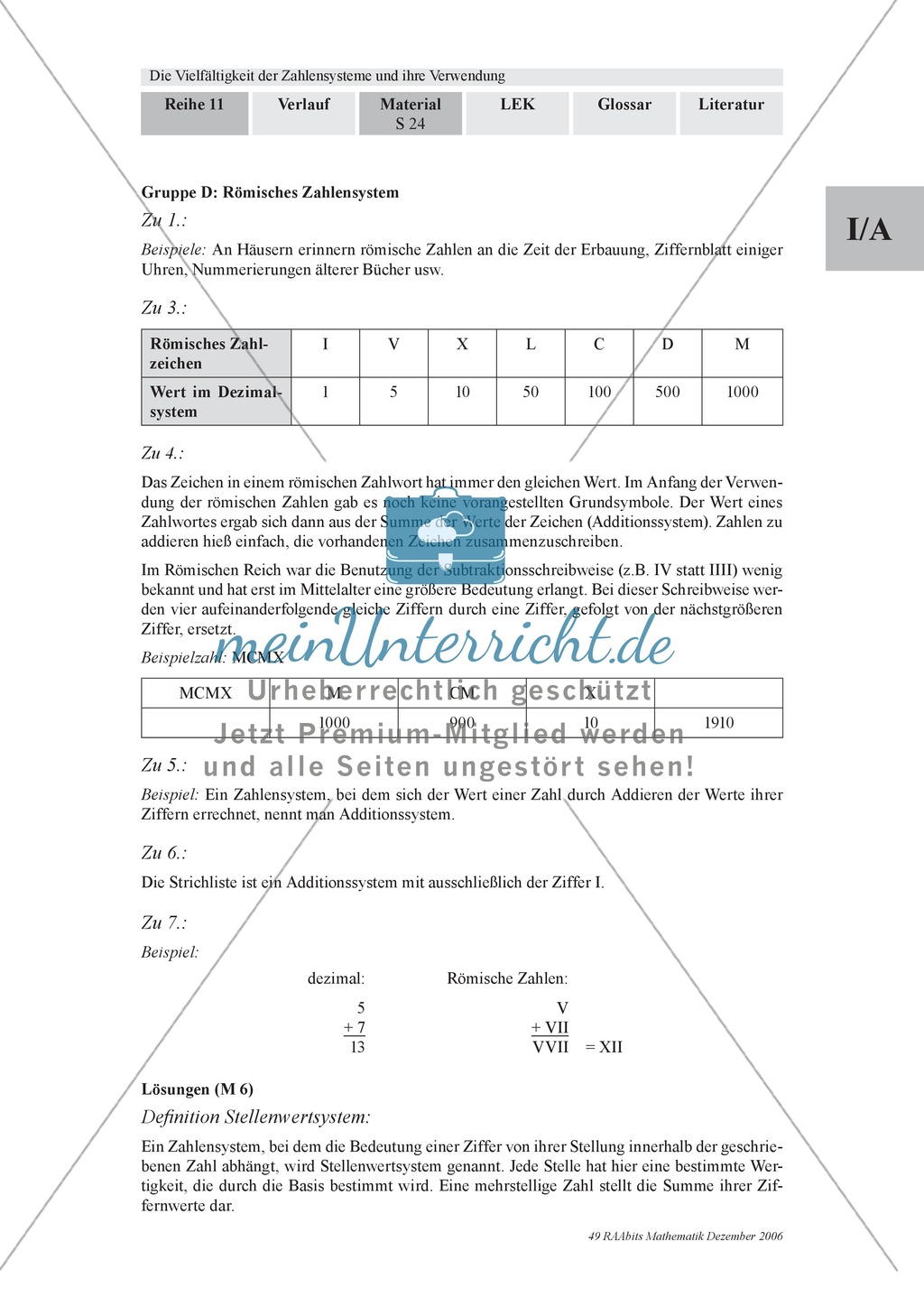 Arithmetik: Gruppenarbeit zu Zahlensystemen: Dual-, Oktal-, Hexadezimalsystem und römische Zahlen. Mit Hilfskarten und Erläuterungen. Preview 19