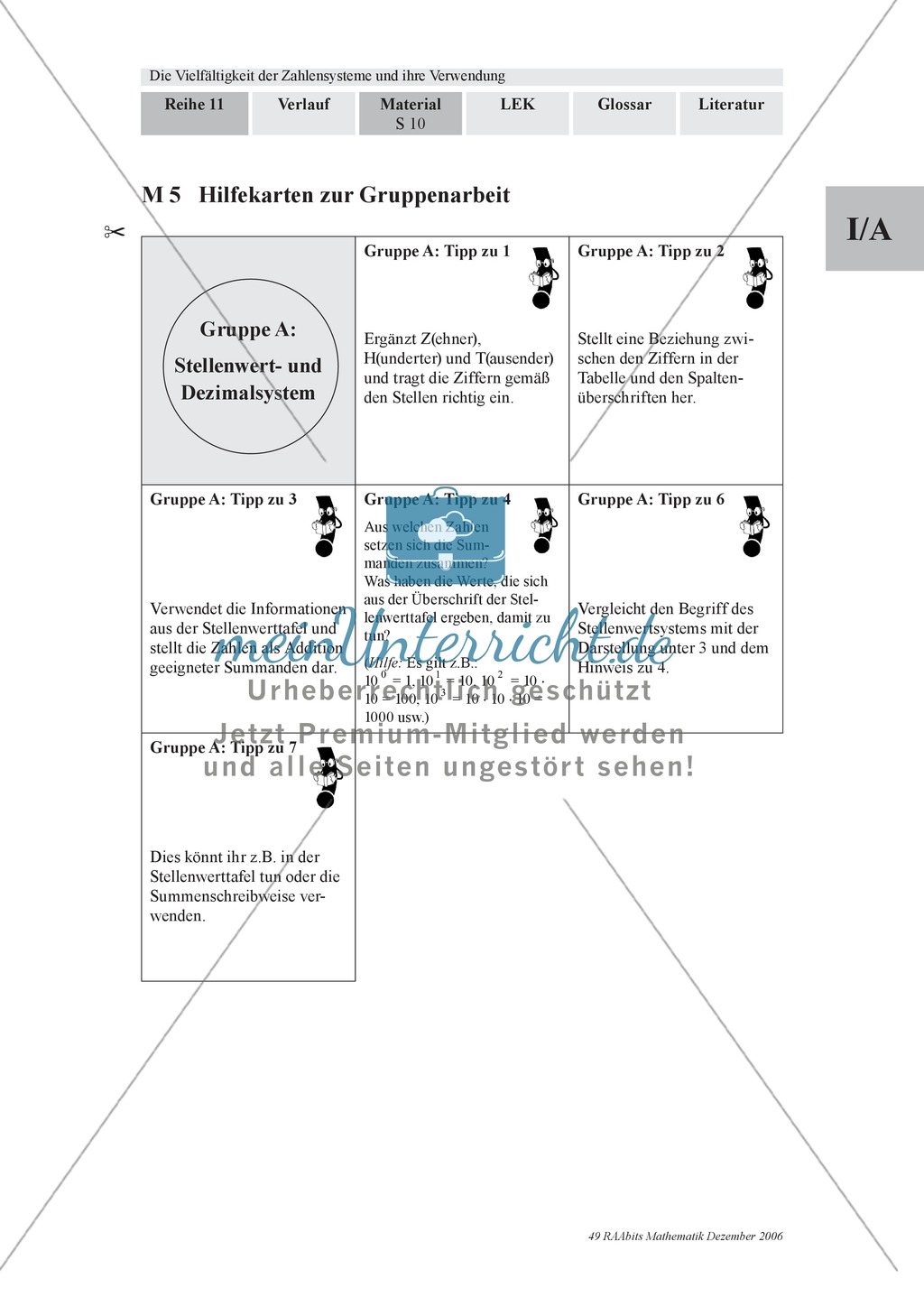 Arithmetik: Gruppenarbeit zu Zahlensystemen: Dual-, Oktal-, Hexadezimalsystem und römische Zahlen. Mit Hilfskarten und Erläuterungen. Preview 6