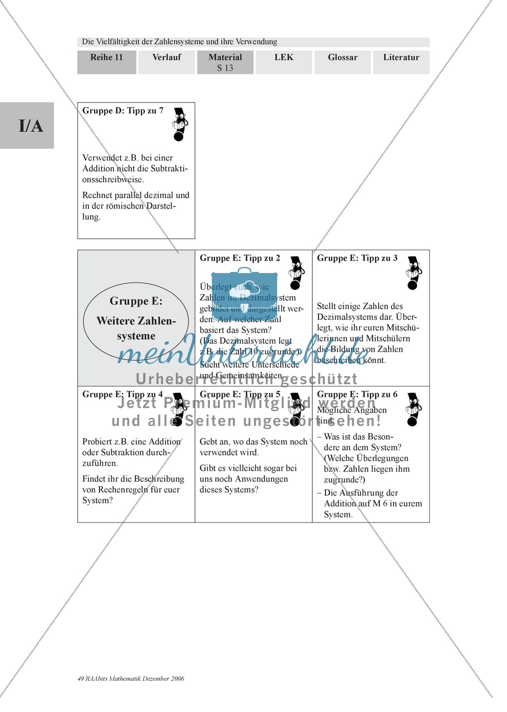 Arithmetik: Gruppenarbeit zu Zahlensystemen: Dual-, Oktal-, Hexadezimalsystem und römische Zahlen. Mit Hilfskarten und Erläuterungen. Preview 9