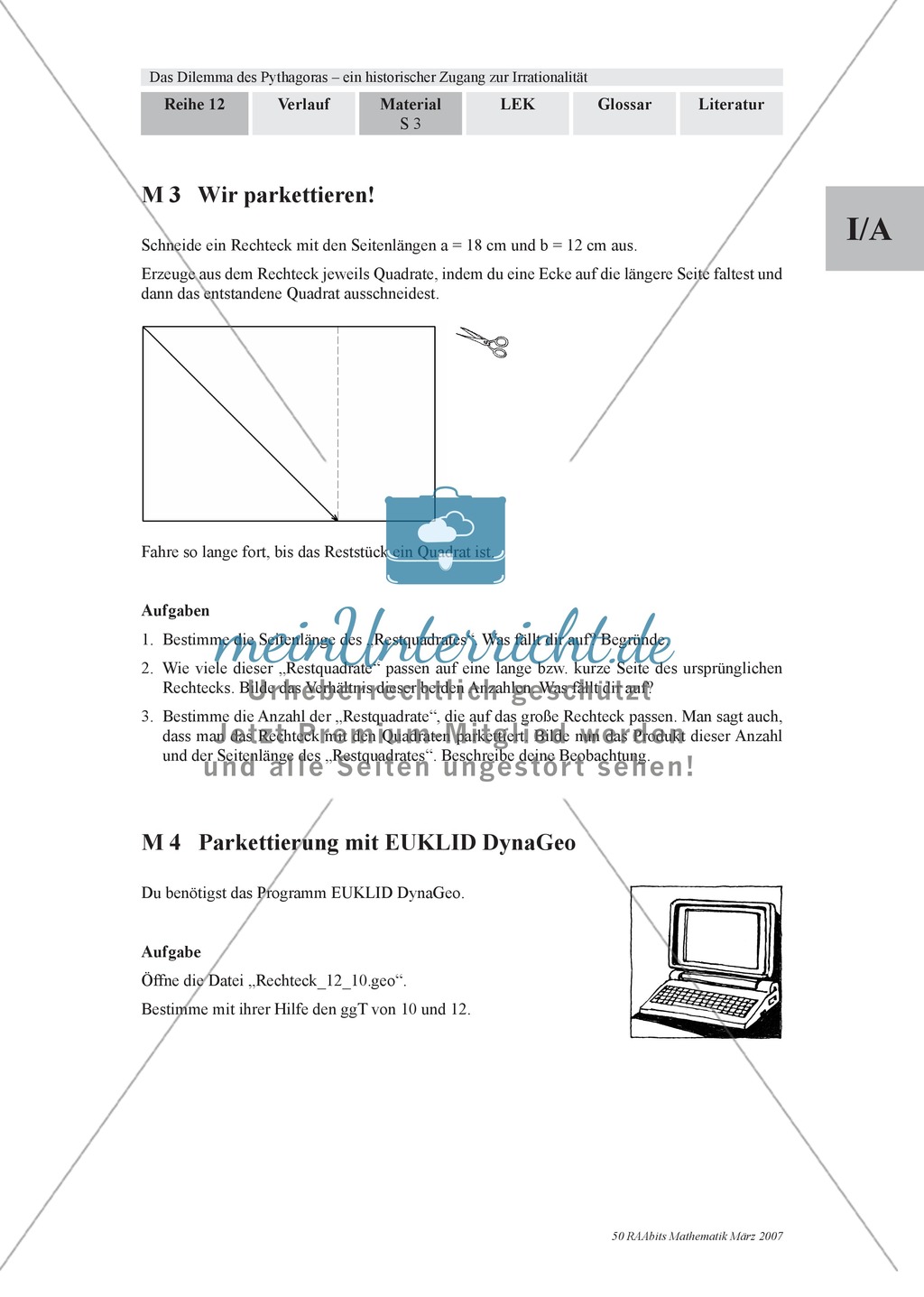 Geometrie: Parkettierung von Papier per Hand und als Modell am Computer mit DynaGeo. Mit Aufgaben und Lösungen. Preview 1