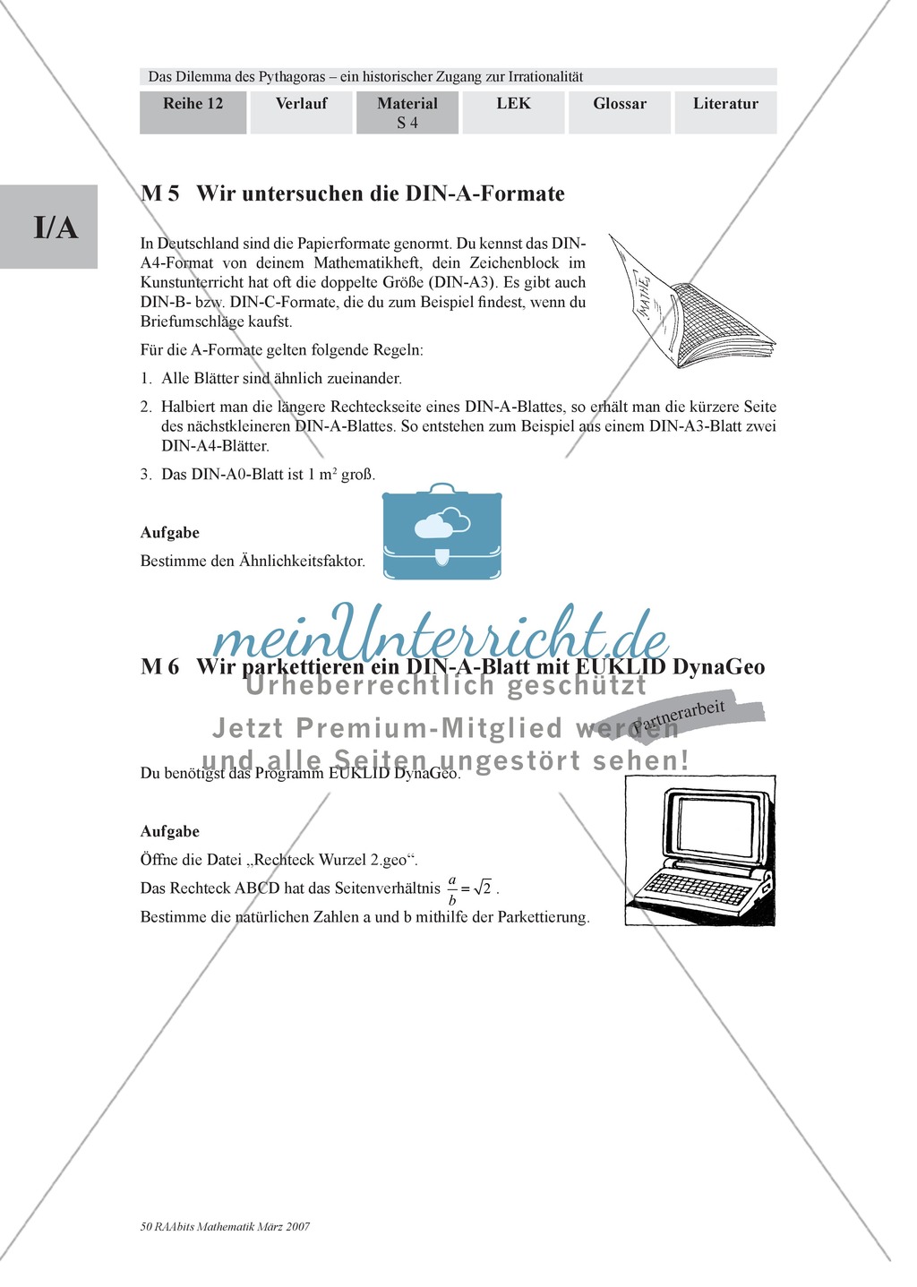 Geometrie: Parkettierung von Papier per Hand und als Modell am Computer mit DynaGeo. Mit Aufgaben und Lösungen. Preview 2