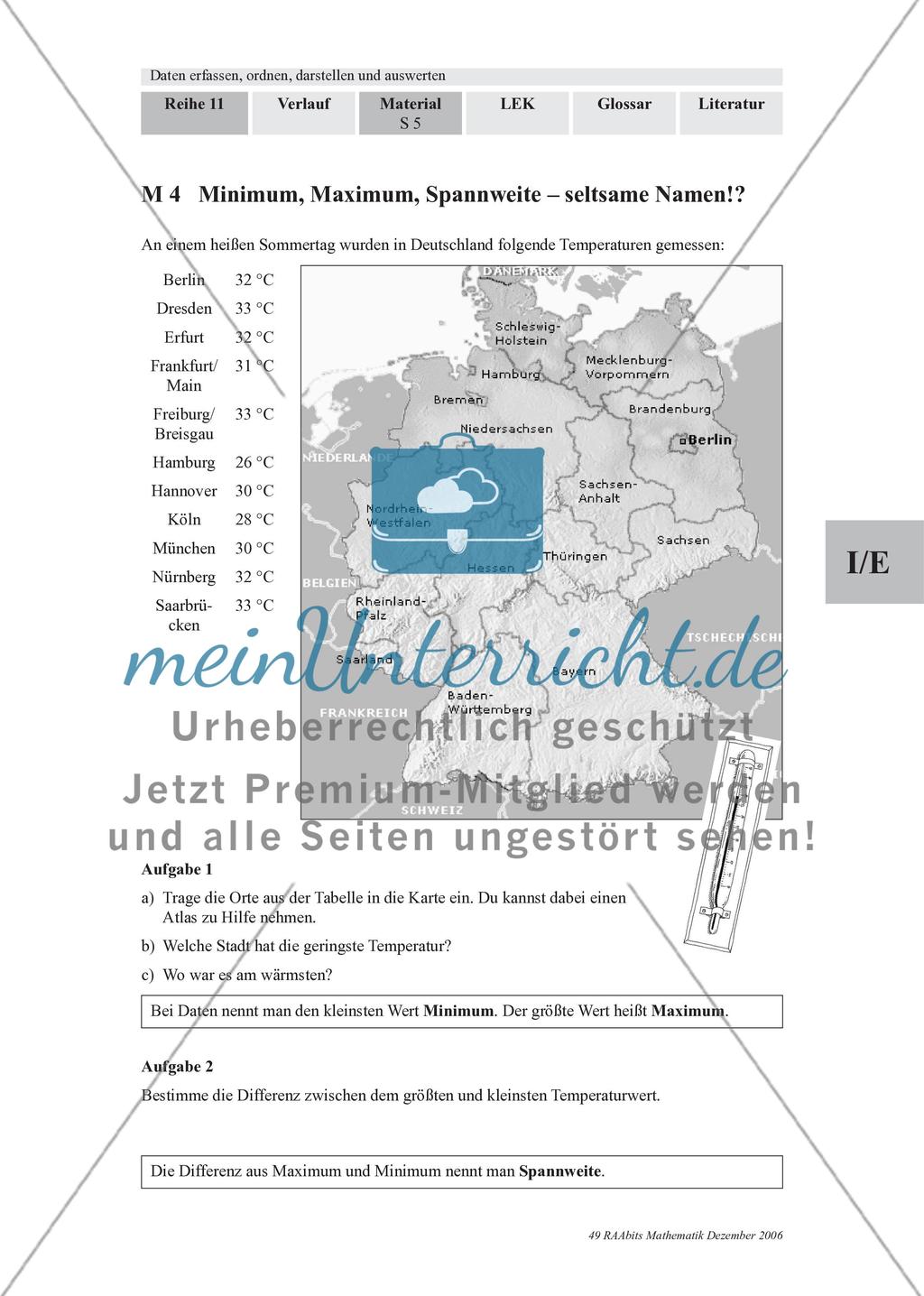 Einige Lage- und Streuungsmaße für Daten und das Stängel-Blatt-Diagramm Preview 1