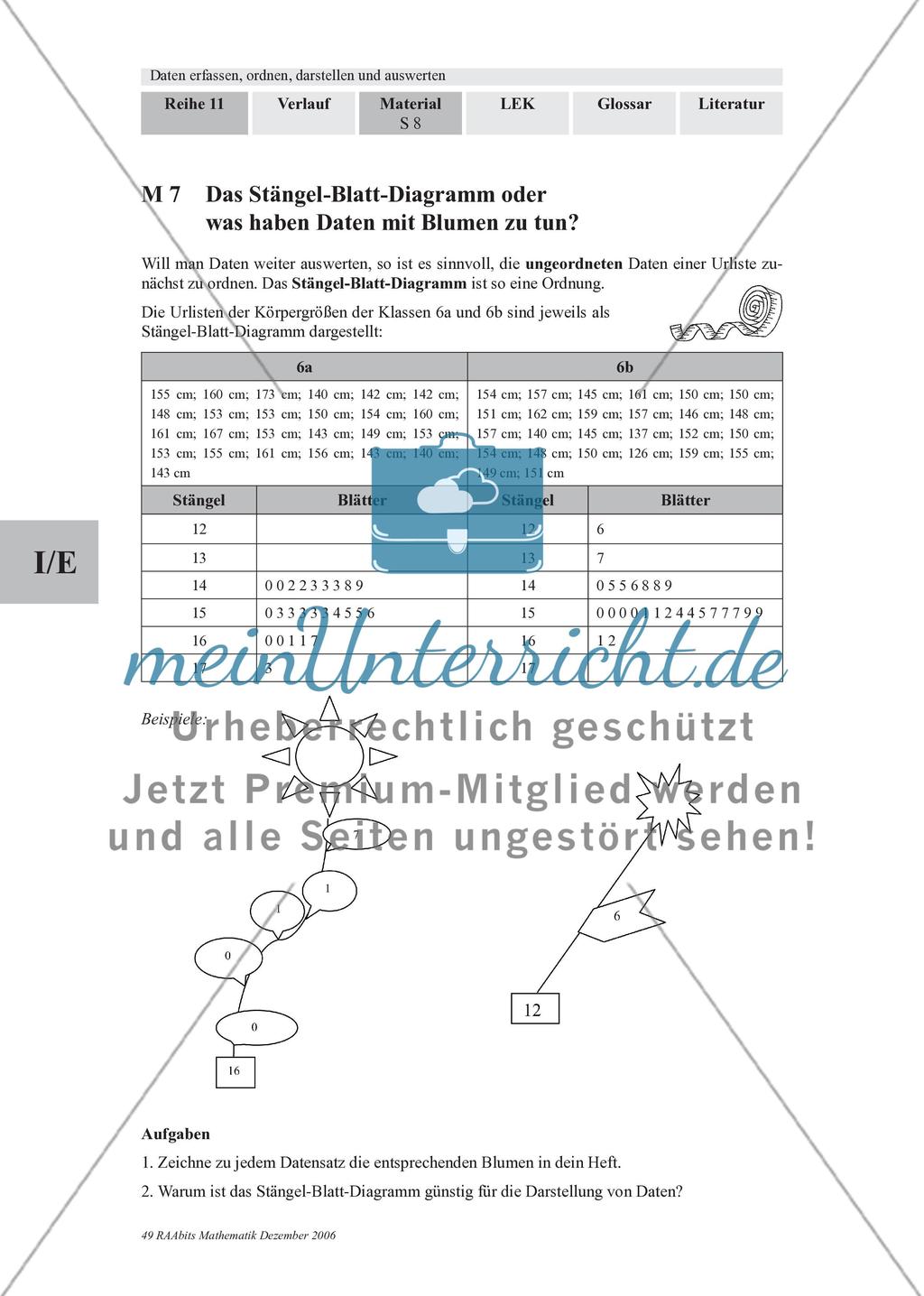 Einige Lage- und Streuungsmaße für Daten und das Stängel-Blatt-Diagramm Preview 4