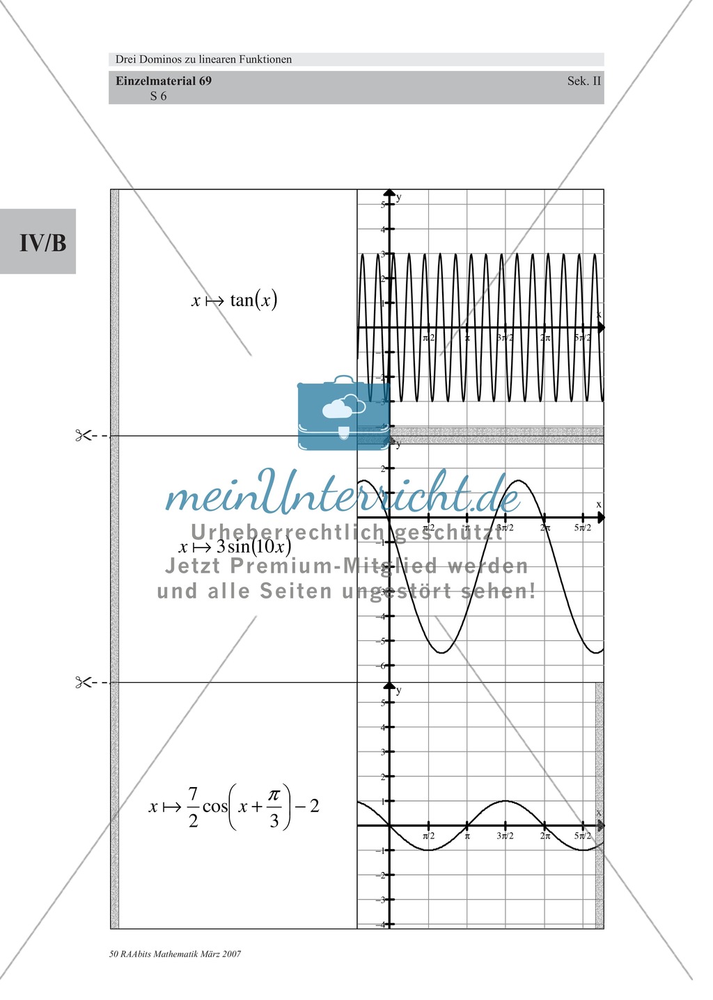 Analysis: Dominospiel, bei dem Zuordnungsvorschriften ihren Funktionsgraphen zugeordnet werden müssen. Preview 4