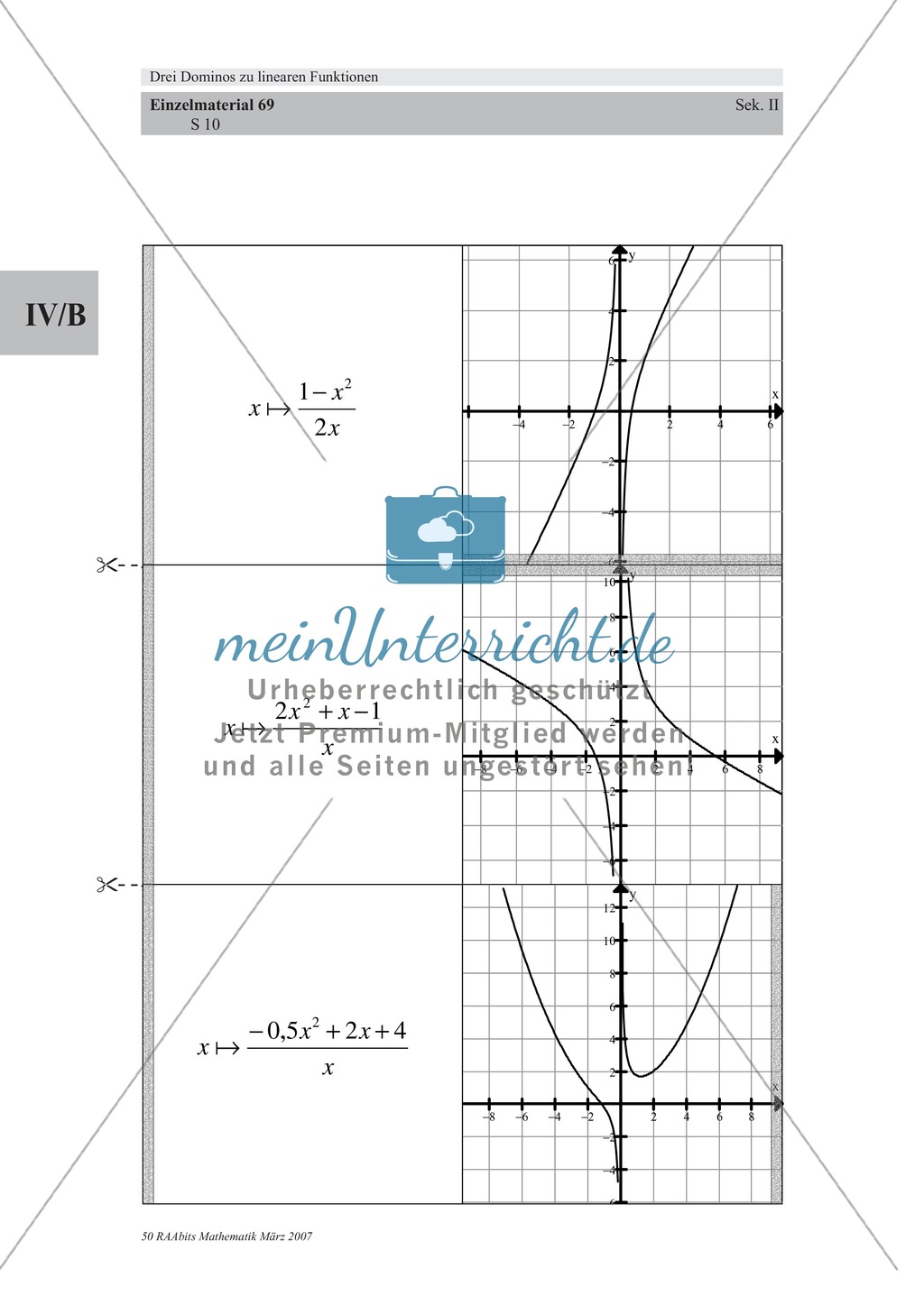 Analysis: Dominospiel, bei dem Zuordnungsvorschriften ihren Funktionsgraphen zugeordnet werden müssen. Preview 8