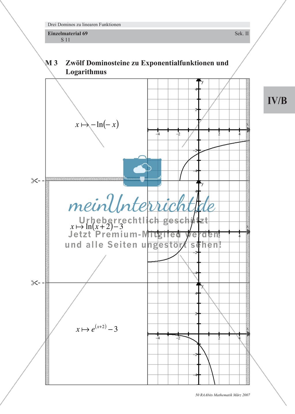 Analysis: Dominospiel, bei dem Zuordnungsvorschriften ihren Funktionsgraphen zugeordnet werden müssen. Preview 9