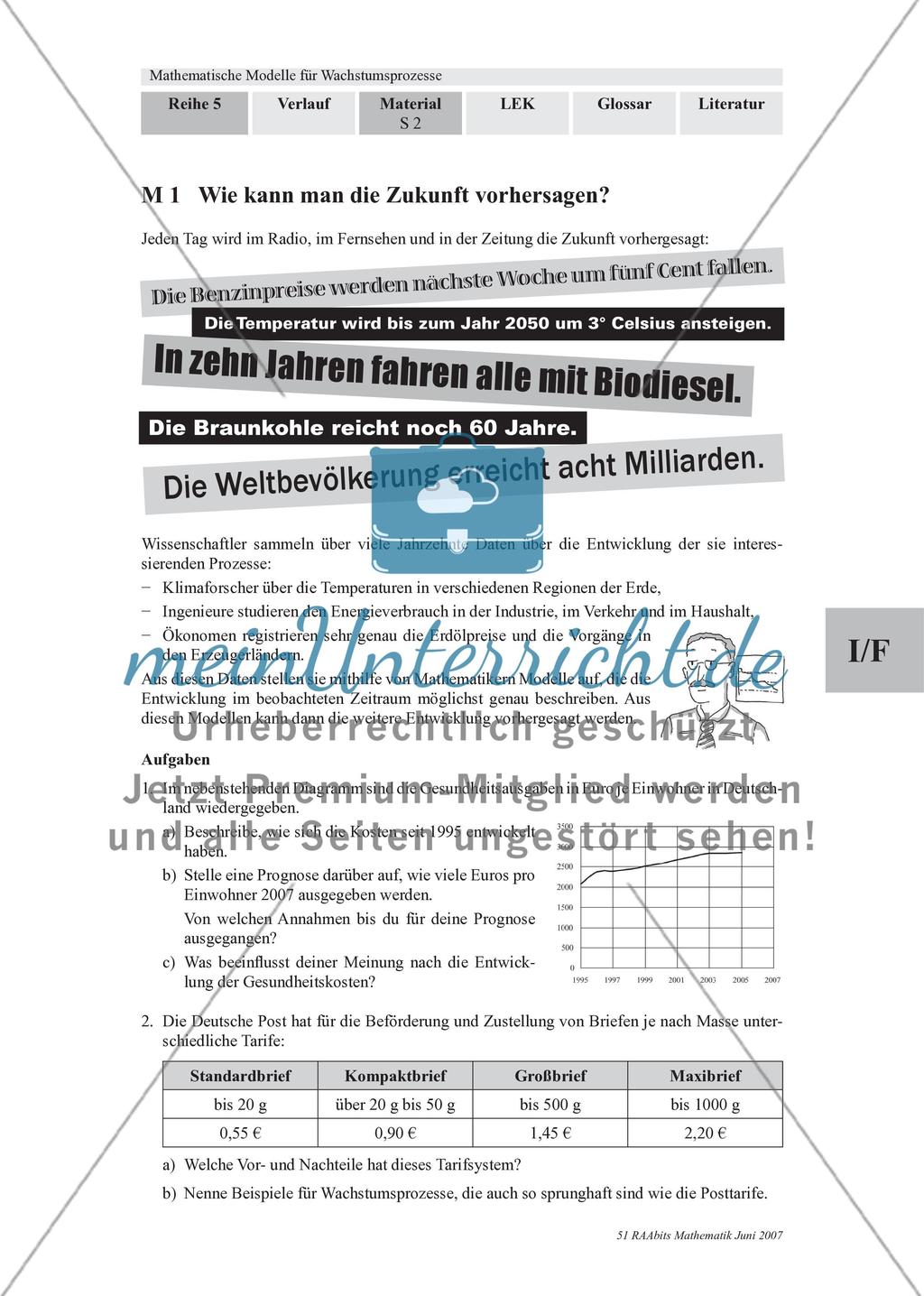 Die Notwendigkeit der Modellierung von Wachstumsprozessen und das Modell für exponentielles Wachstum Preview 1