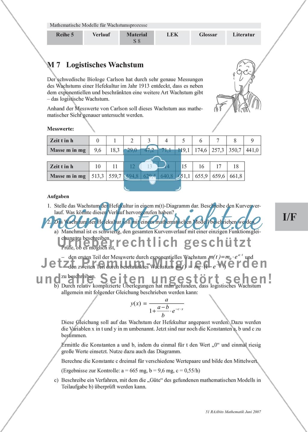Das Modell für logistisches Wachstum und Anwendungen des Modells für logistisches Wachstum Preview 1