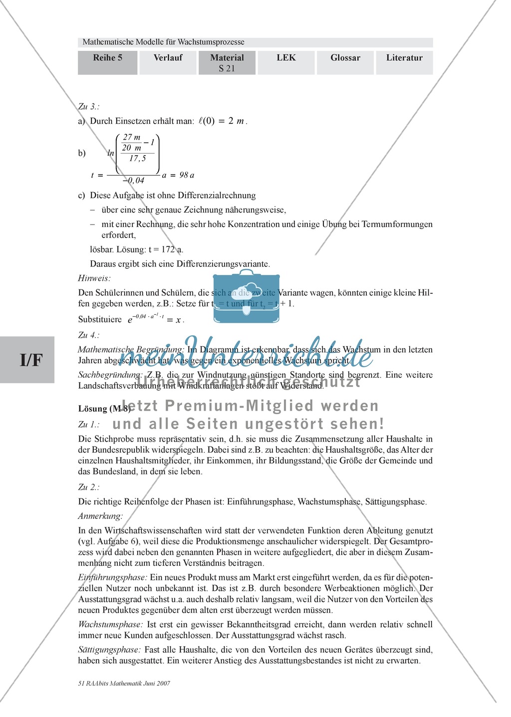 Wachstumsprozesse: Einführung und Aufgaben zur Anwendung des logistischen Wachstums Preview 7