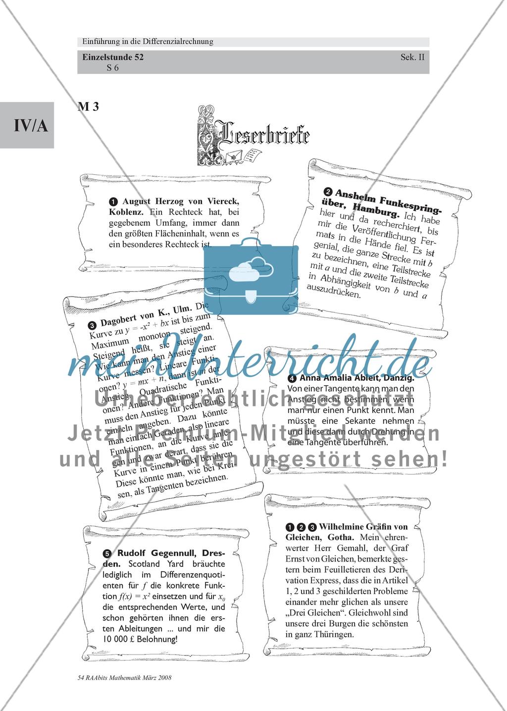 „The Derivation Express“ – eine Einführung in die Differenzialrechnung über „historische“ Zeitungsartikel Preview 6