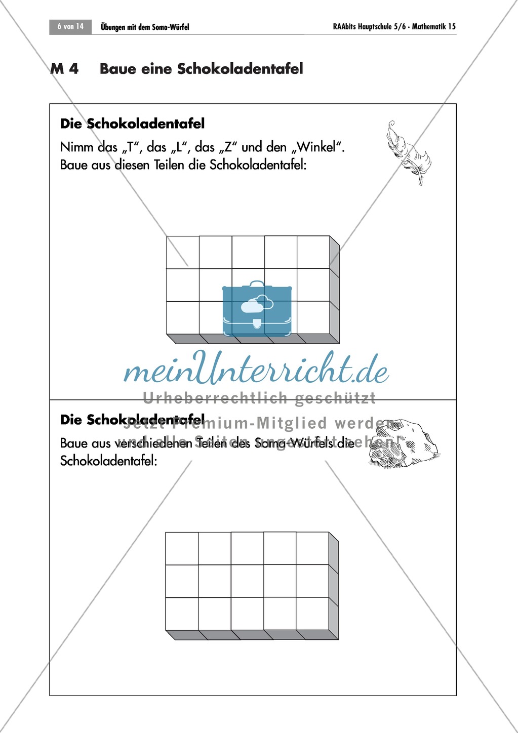 Geometrie: Unterrichtseinheit zur Förderung des räumlichen Vorstellungsvermögens mit dem Soma-Würfel. Mit Aufgabenkarten und Brettspiel. Preview 4