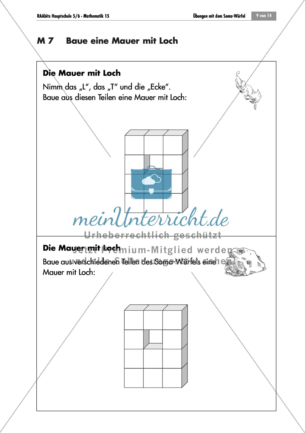 Geometrie: Unterrichtseinheit zur Förderung des räumlichen Vorstellungsvermögens mit dem Soma-Würfel. Mit Aufgabenkarten und Brettspiel. Preview 7