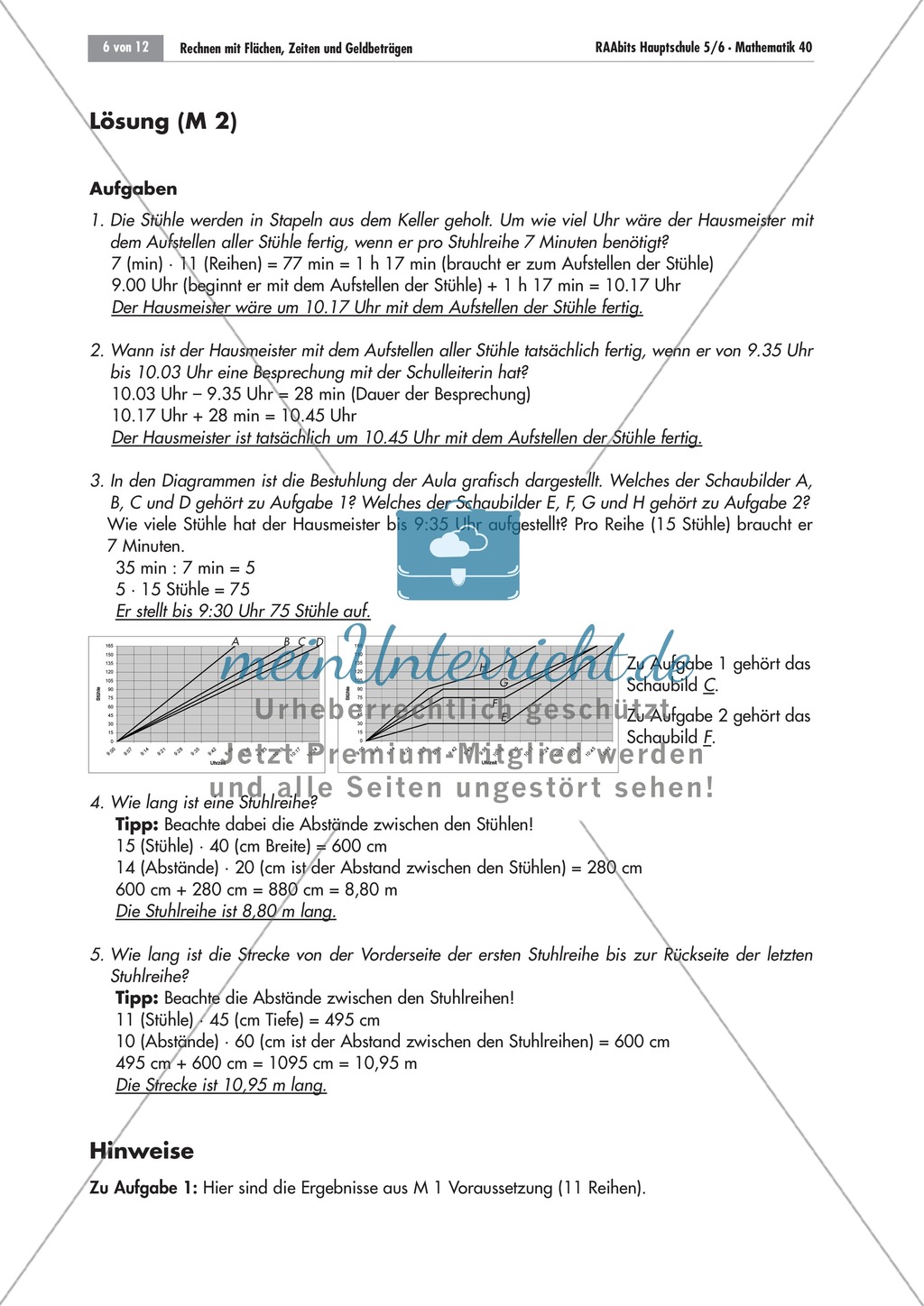 Sachaufgaben zum Umgang mit Diagrammen. Mit Aufgaben und Lösungen. Preview 2