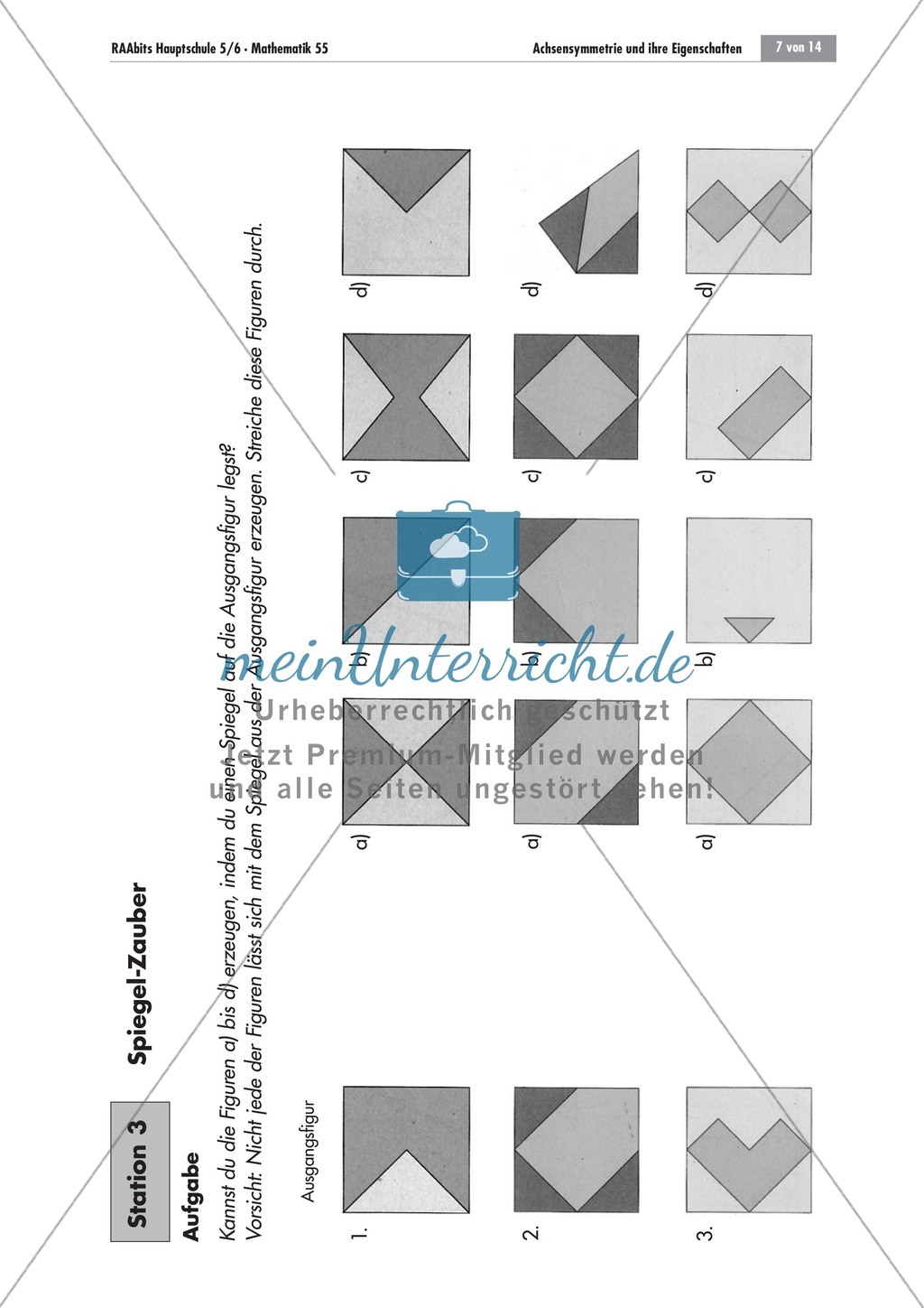 Geometrie: Stationenlernen über Achsensymmetrie. Mit Aufgaben und Lösungen. Preview 5