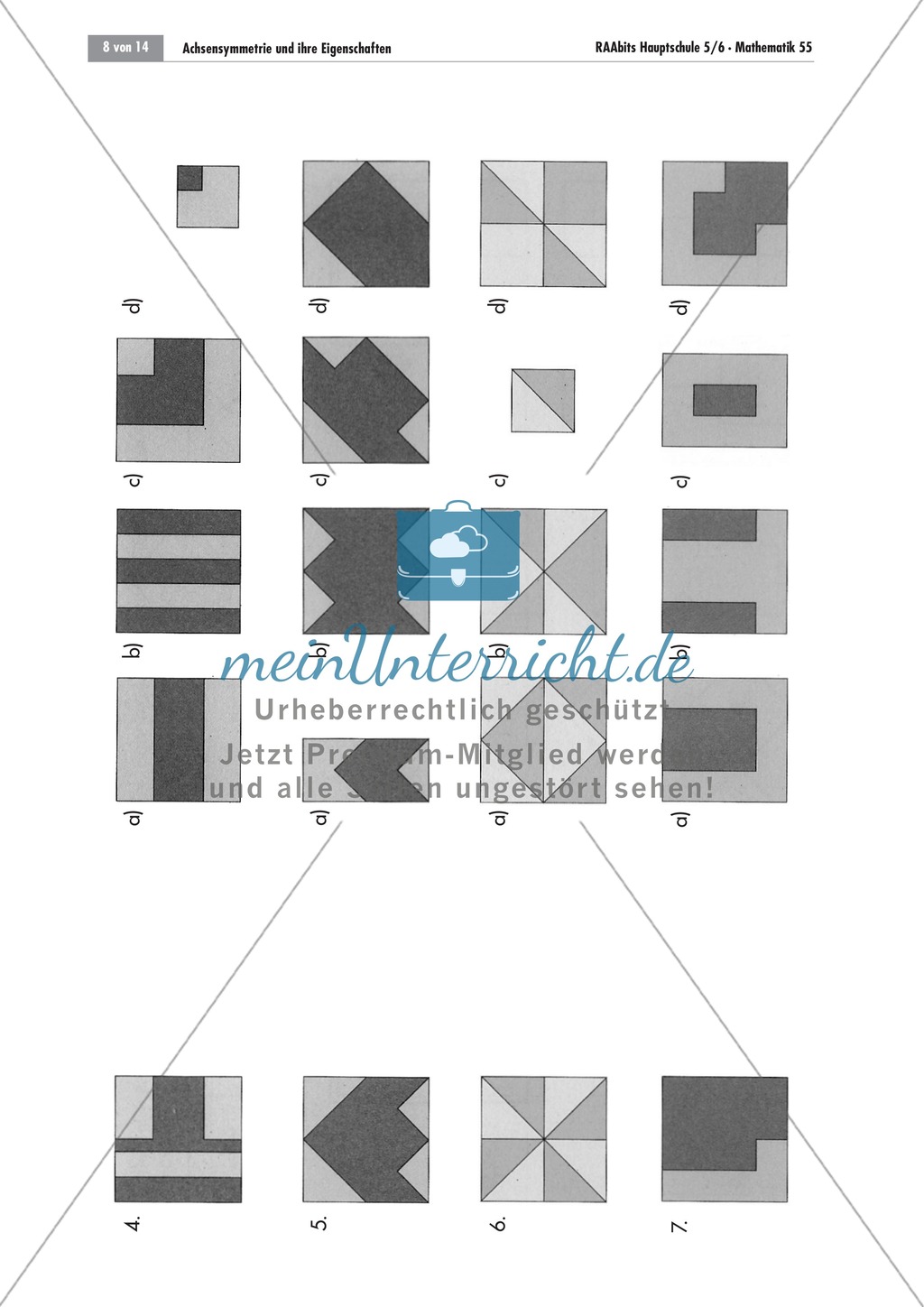 Geometrie: Stationenlernen über Achsensymmetrie. Mit Aufgaben und Lösungen. Preview 6