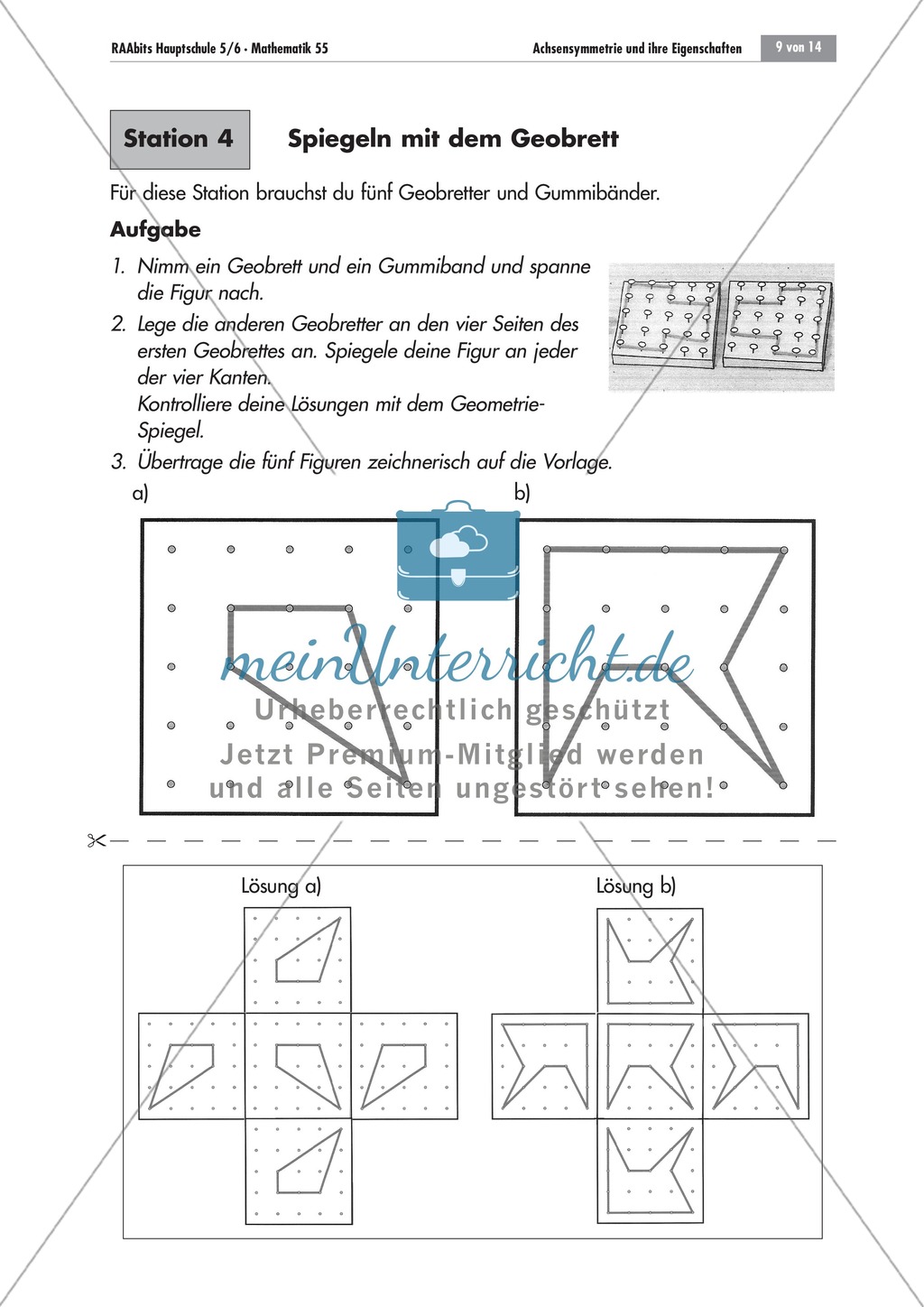 Geometrie: Stationenlernen über Achsensymmetrie. Mit Aufgaben und Lösungen. Preview 7