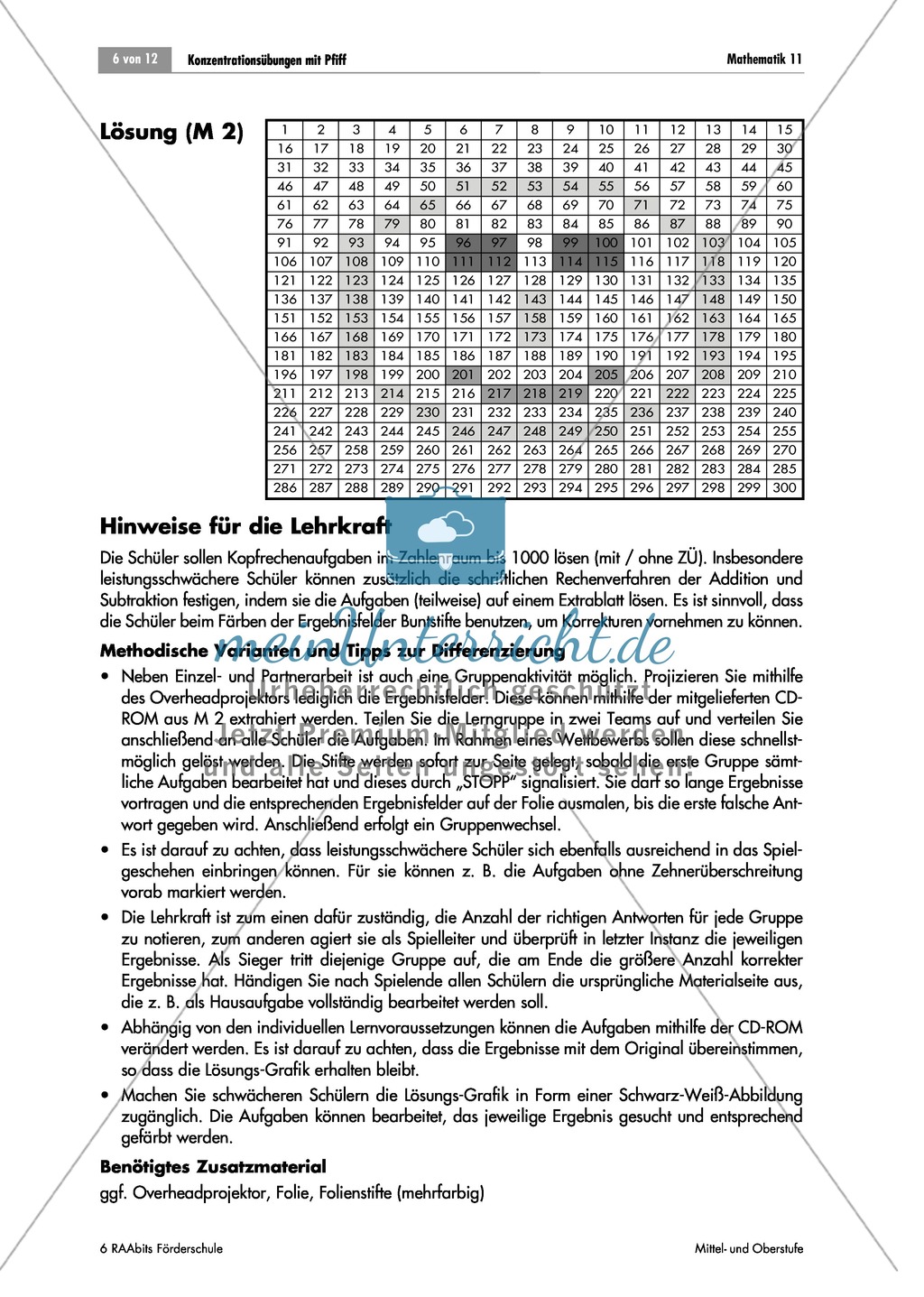 Konzentrationsübungen für den Matheunterricht: Sodoku, Rechenprogramm, Zahlenreihen, Bruchrechnen mit den Hauptstädten deutscher Bundesländer und Geheimbotschaften. Mit Lösungen. Preview 4