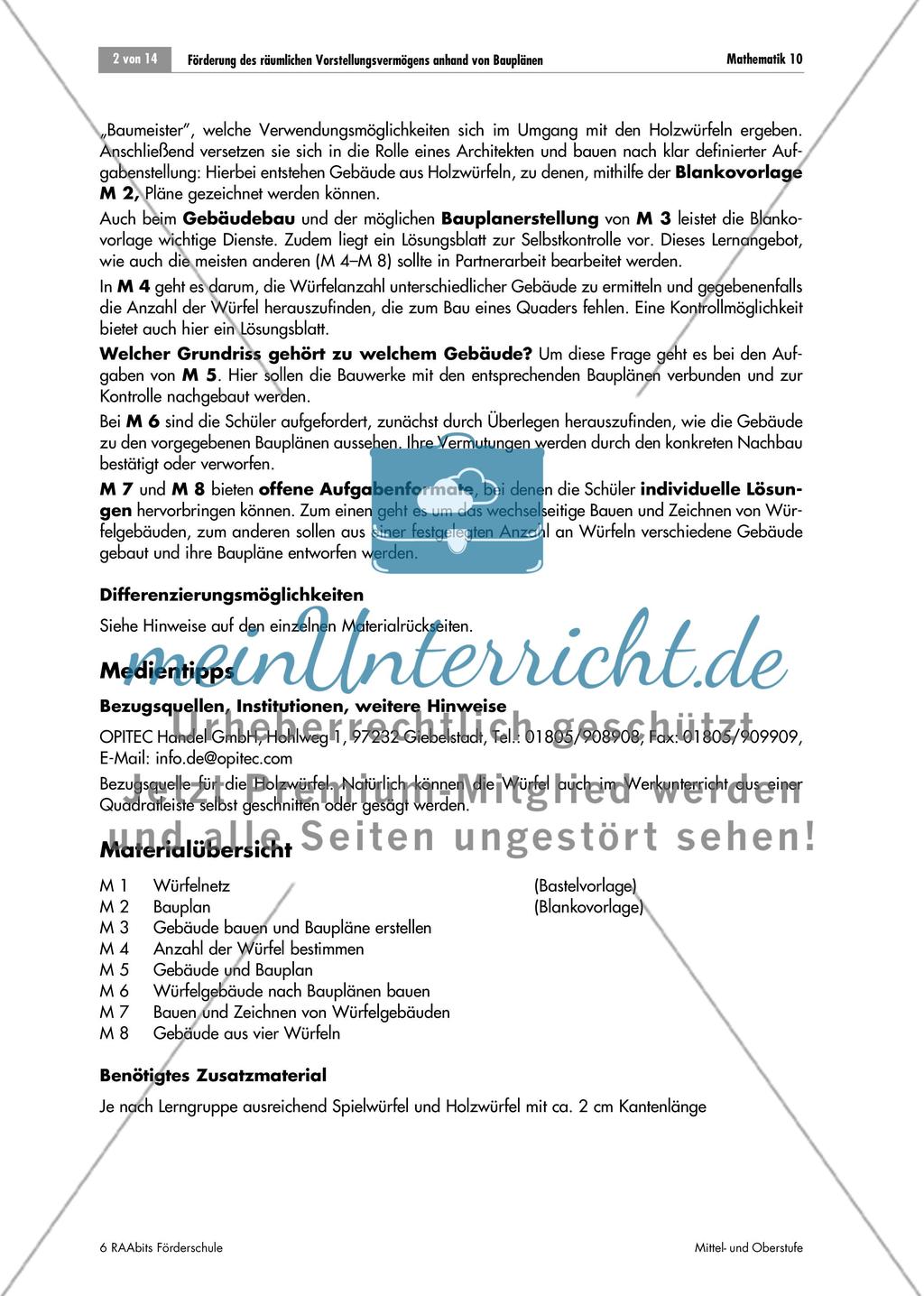 Wir sind Architekten und Baumeister – Förderung des räumlichen Vorstellungsvermögens anhand von Bauplänen Preview 2