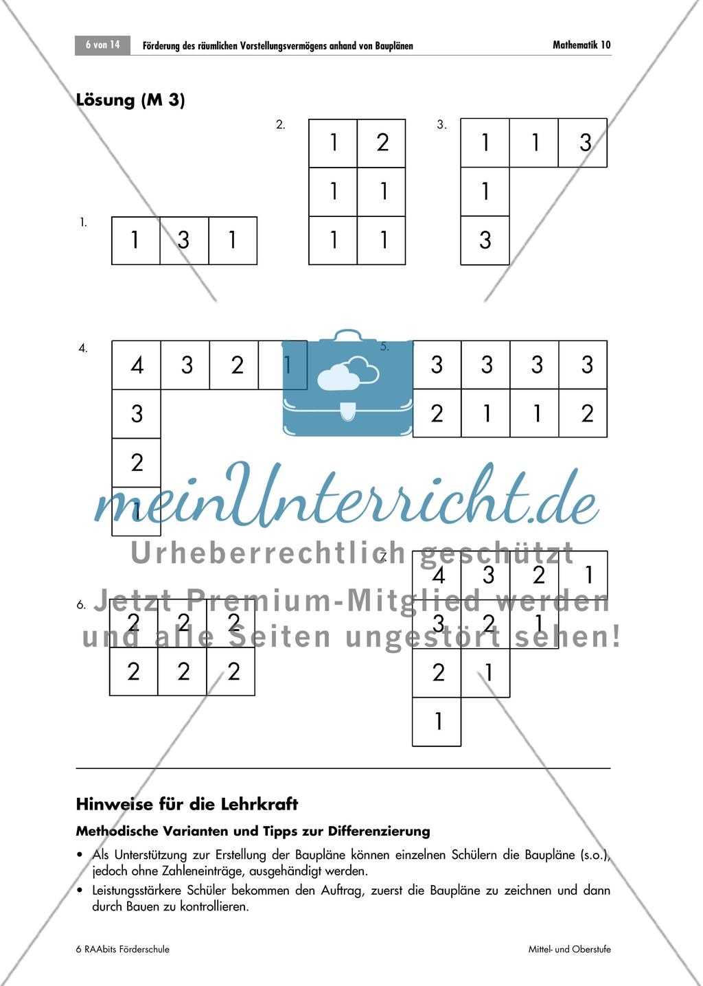 Wir sind Architekten und Baumeister – Förderung des räumlichen Vorstellungsvermögens anhand von Bauplänen Preview 6