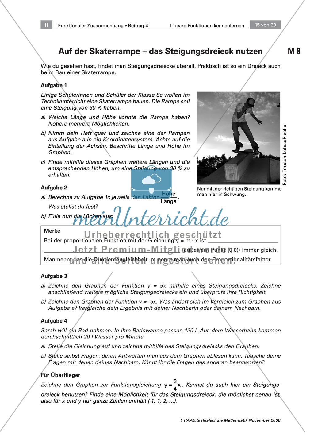 Steigungsdreiecke in Übungsaufgaben - Skaterrampe Preview 2
