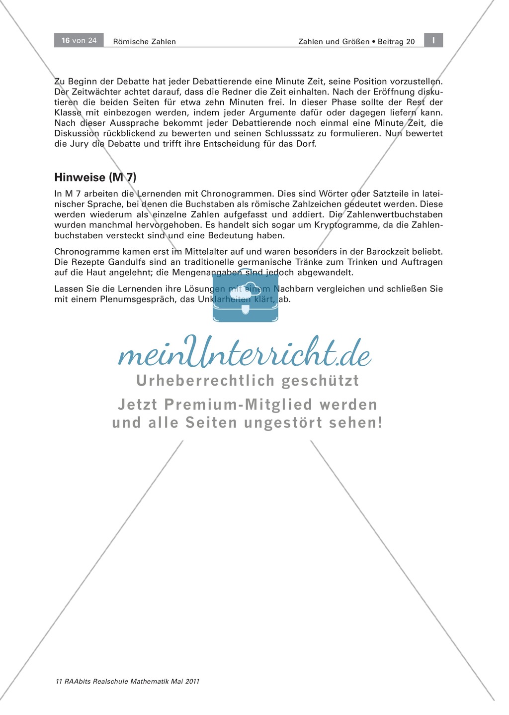 Vor- und Nachteile der römischen Zahlen diskutieren Preview 3