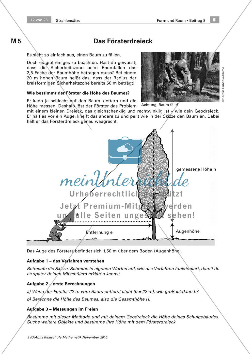 Strahlensätze - Anwendungsbeispiele, wie z.B. Stockpeilung Preview 2