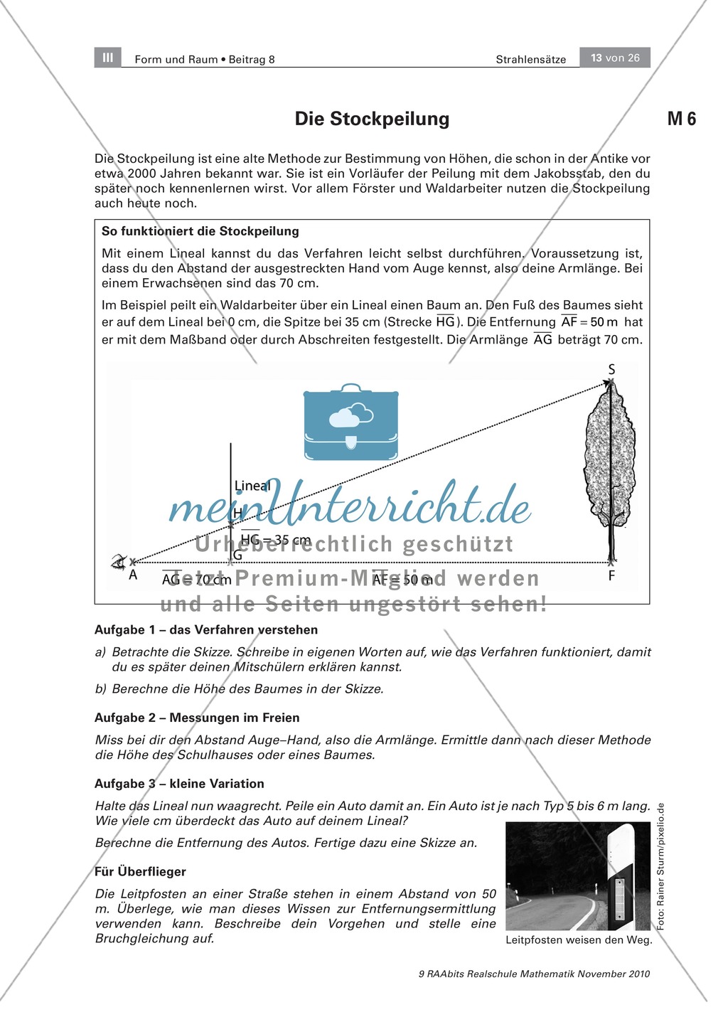 Strahlensätze - Anwendungsbeispiele, wie z.B. Stockpeilung Preview 3