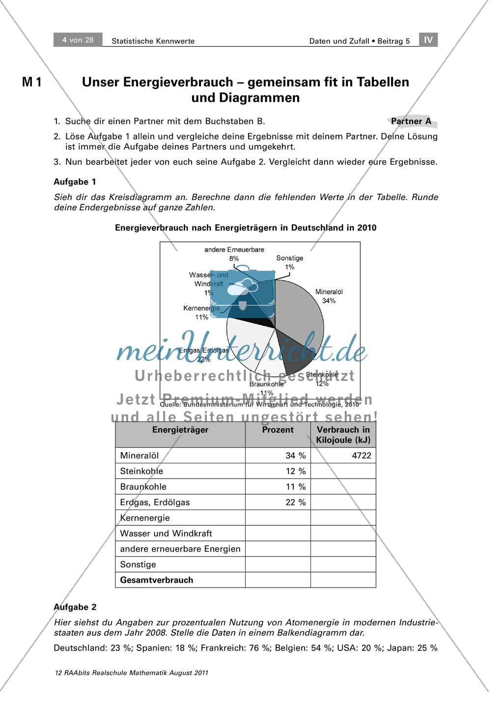 Statistische Daten darstellen und verstehen - Anwendungen und Fachbegriffe Preview 1