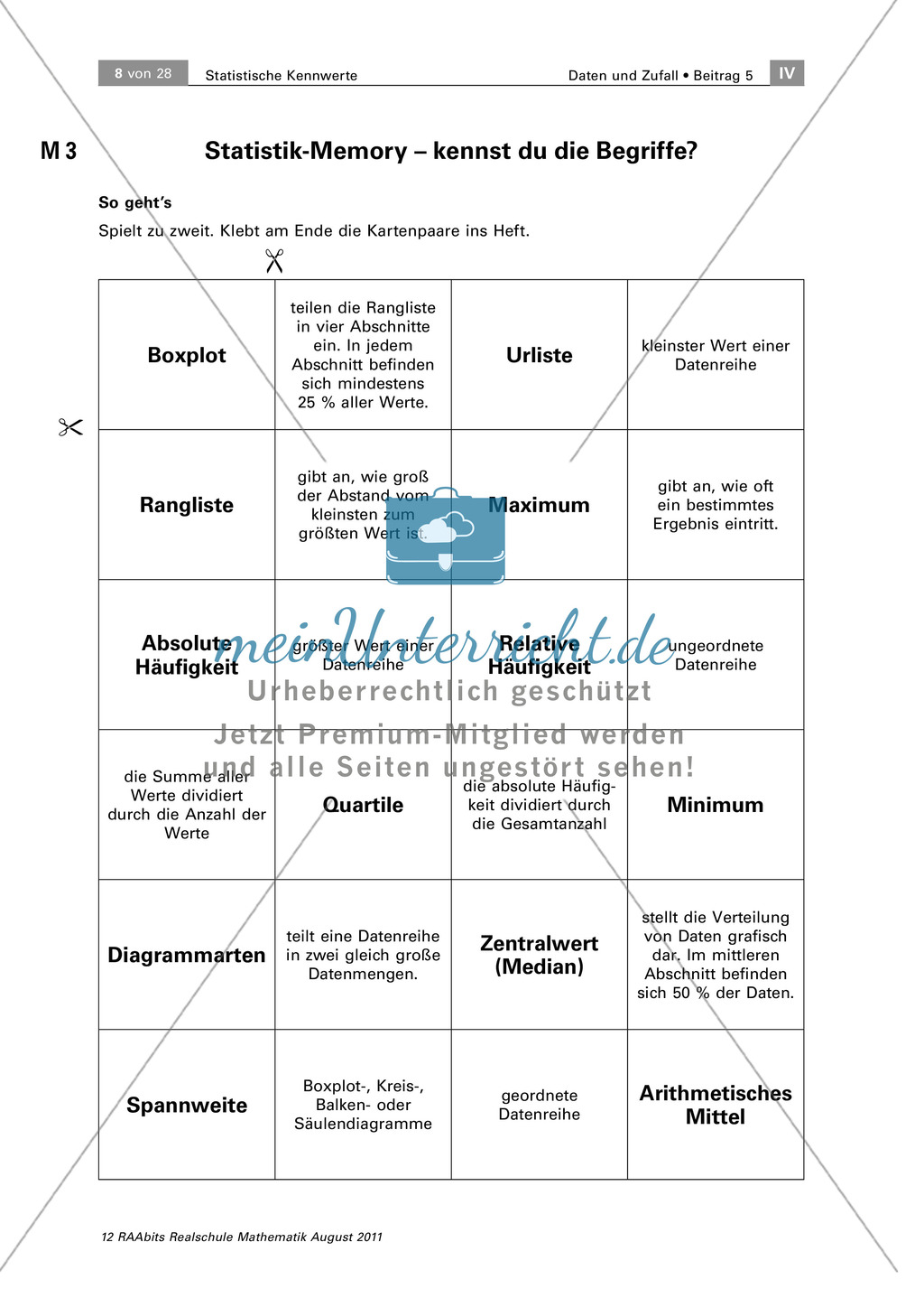 Statistische Daten darstellen und verstehen - Anwendungen und Fachbegriffe Preview 5